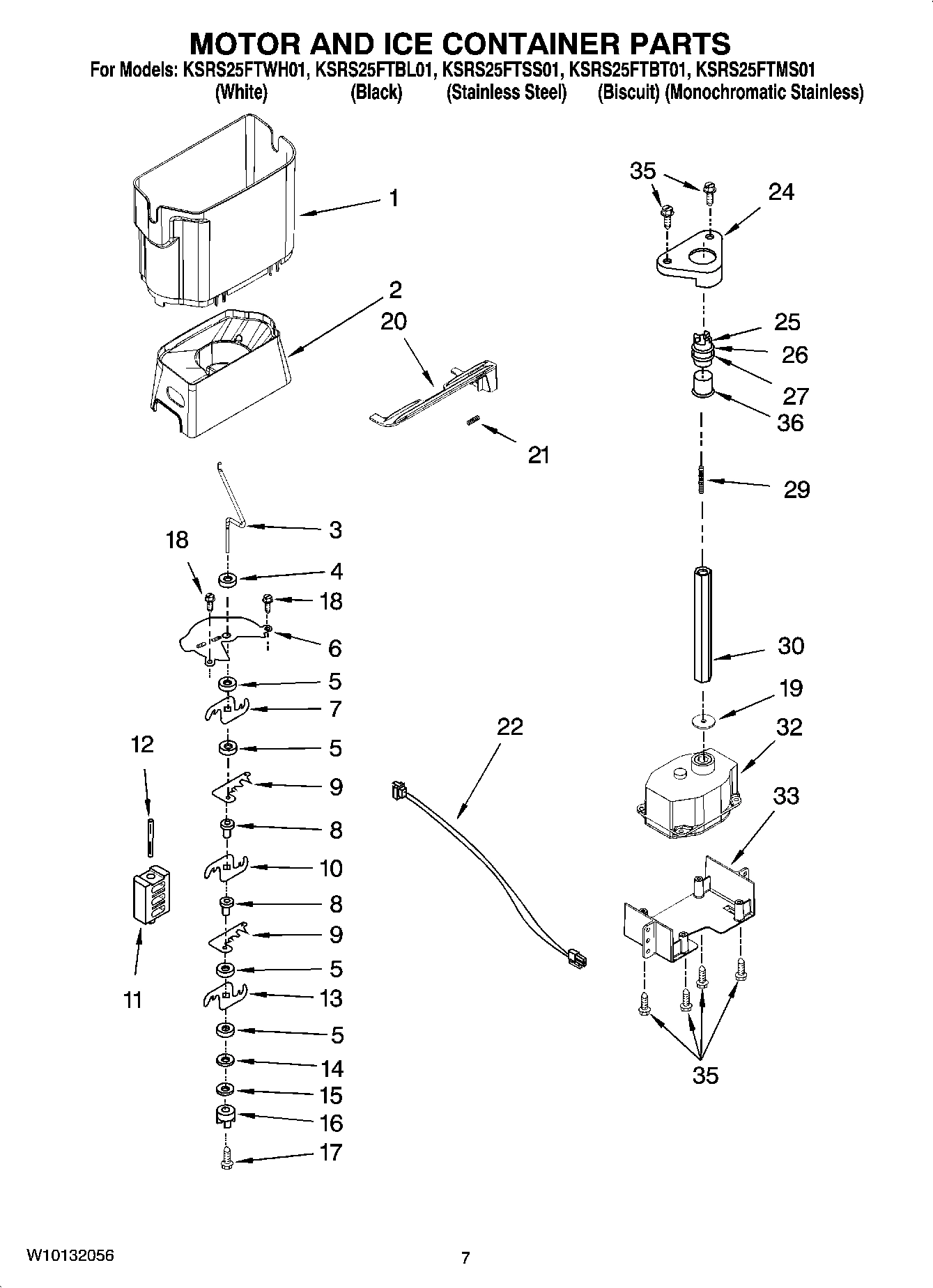 05 - MOTOR AND ICE CONTAINER PARTS