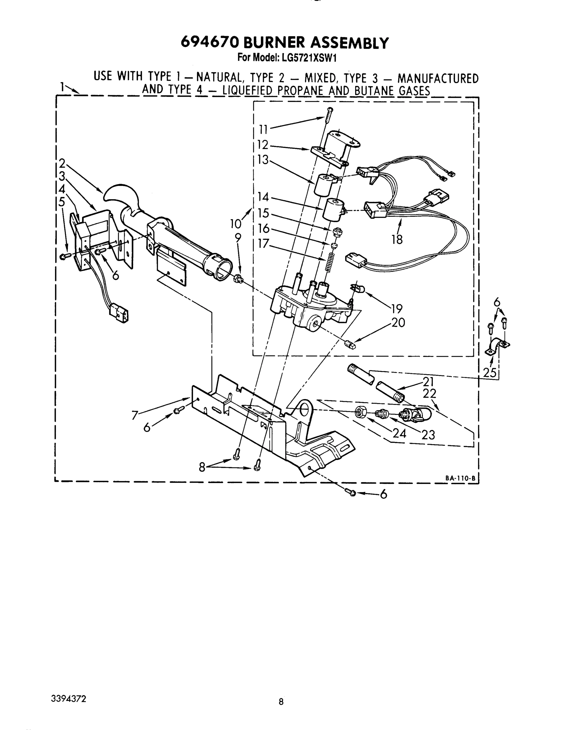 05 - 694670 BURNER ASSEMBLY