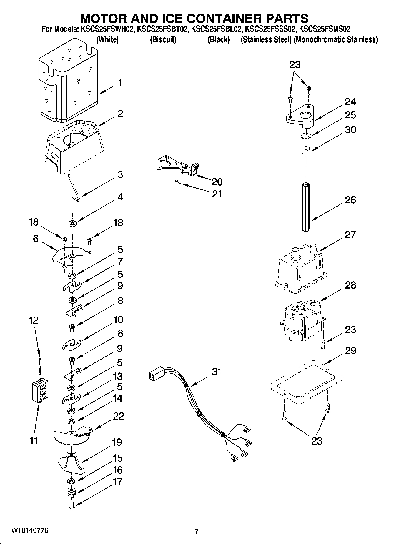 05 - MOTOR AND ICE CONTAINER PARTS