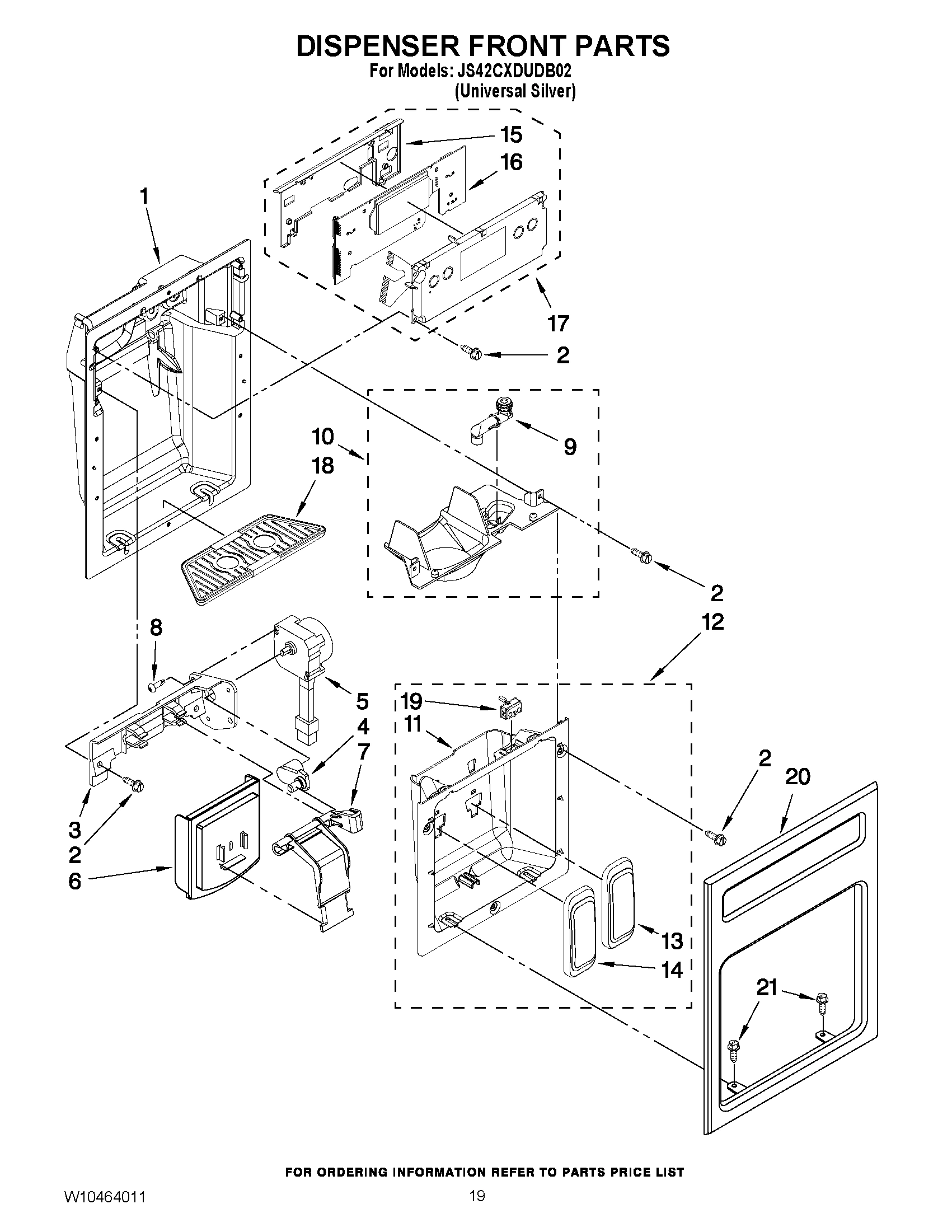 12 - DISPENSER FRONT PARTS
