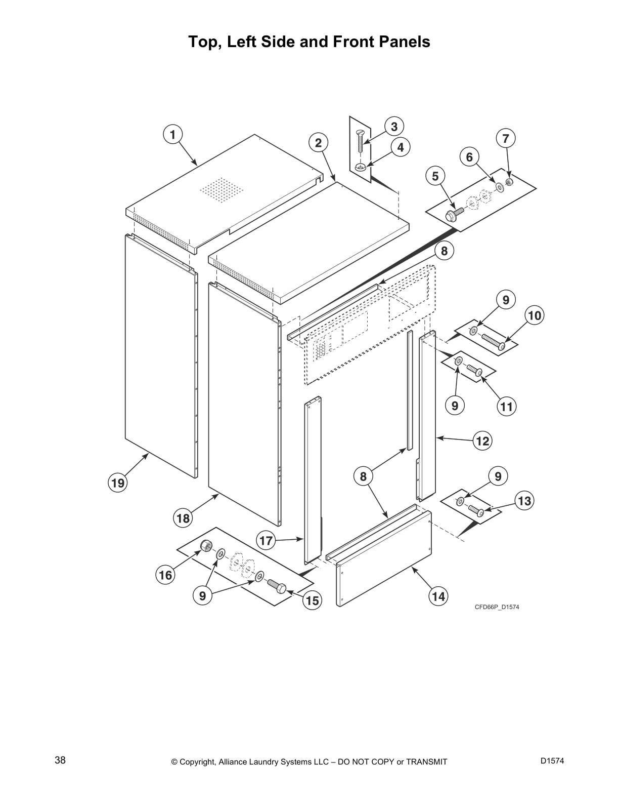 Top, Left Side and Front Panels