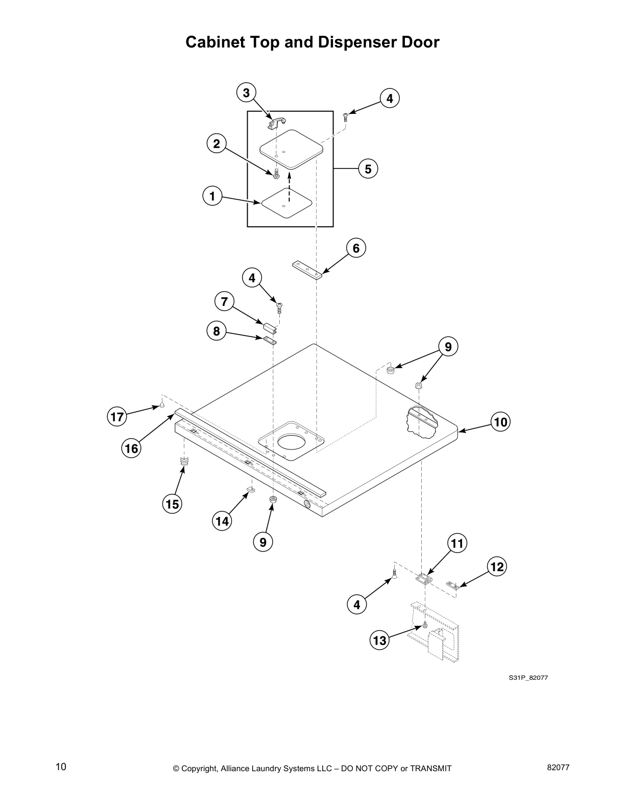 Cabinet Top and Dispenser Door