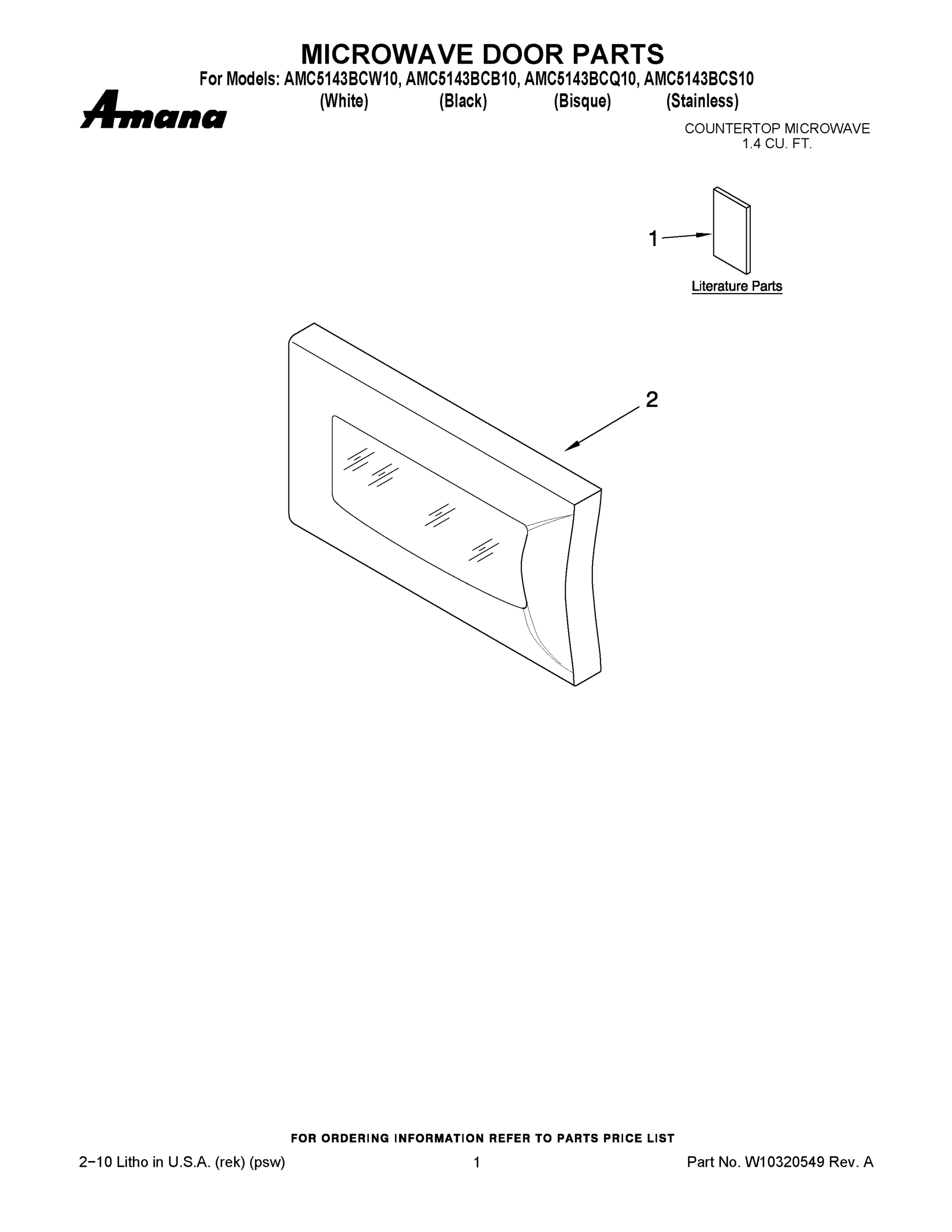 01 - MICROWAVE DOOR PARTS