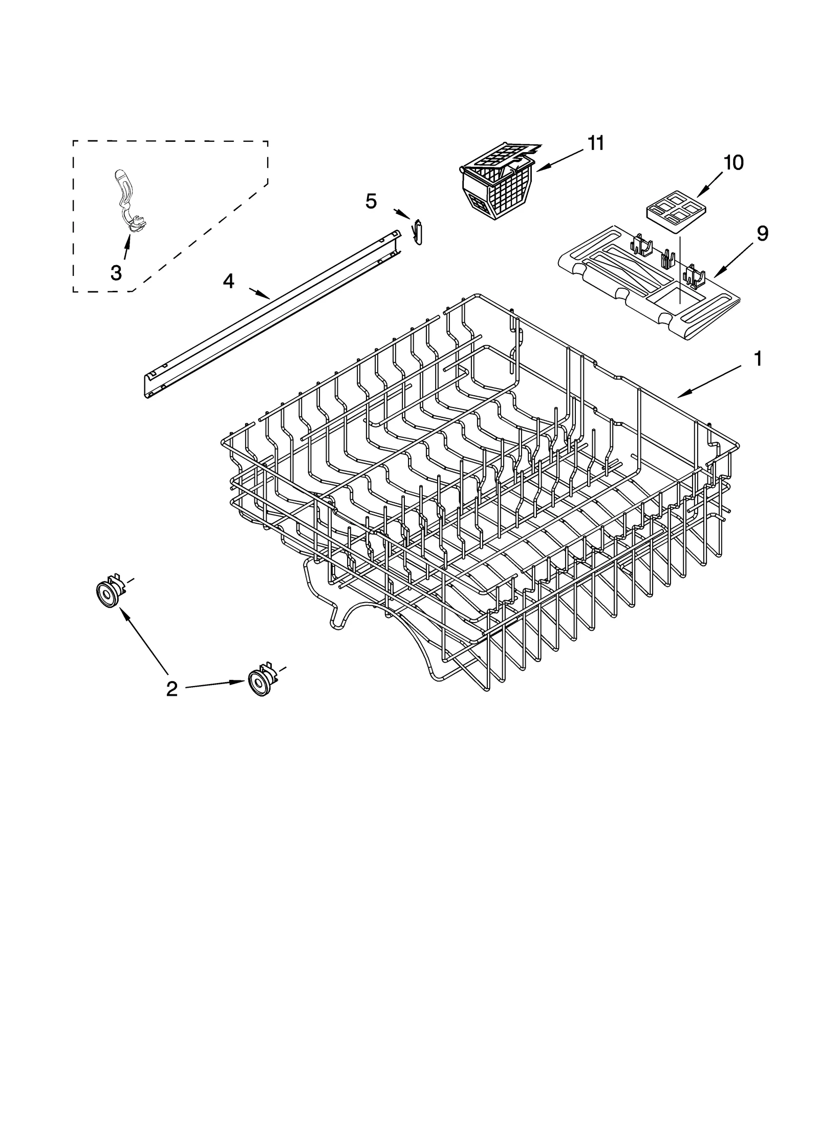 UPPER RACK AND TRACK PARTS