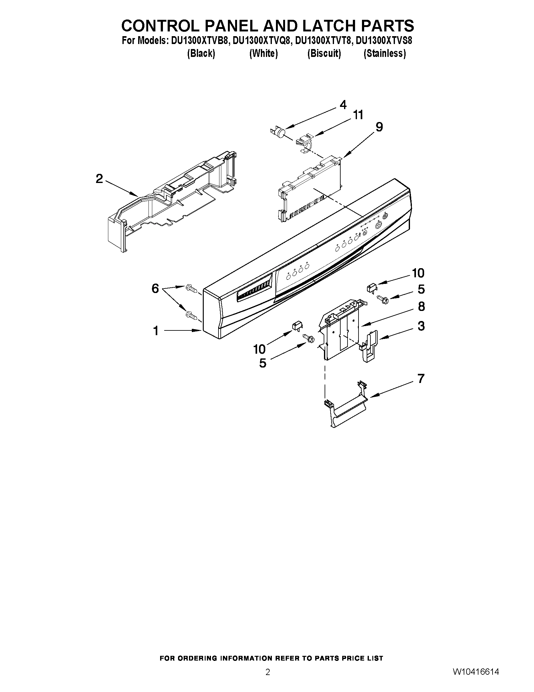 02 - CONTROL PANEL AND LATCH PARTS