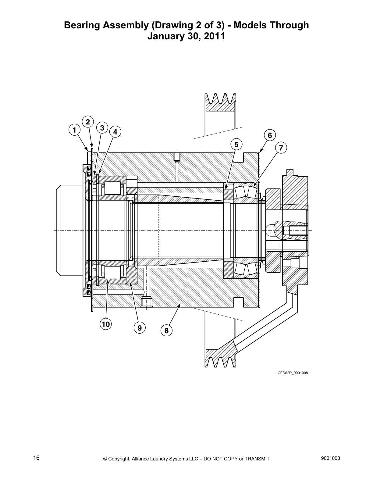 Bearing Assembly (Drawing 2 of 3) - Models Through 
January 30, 2011