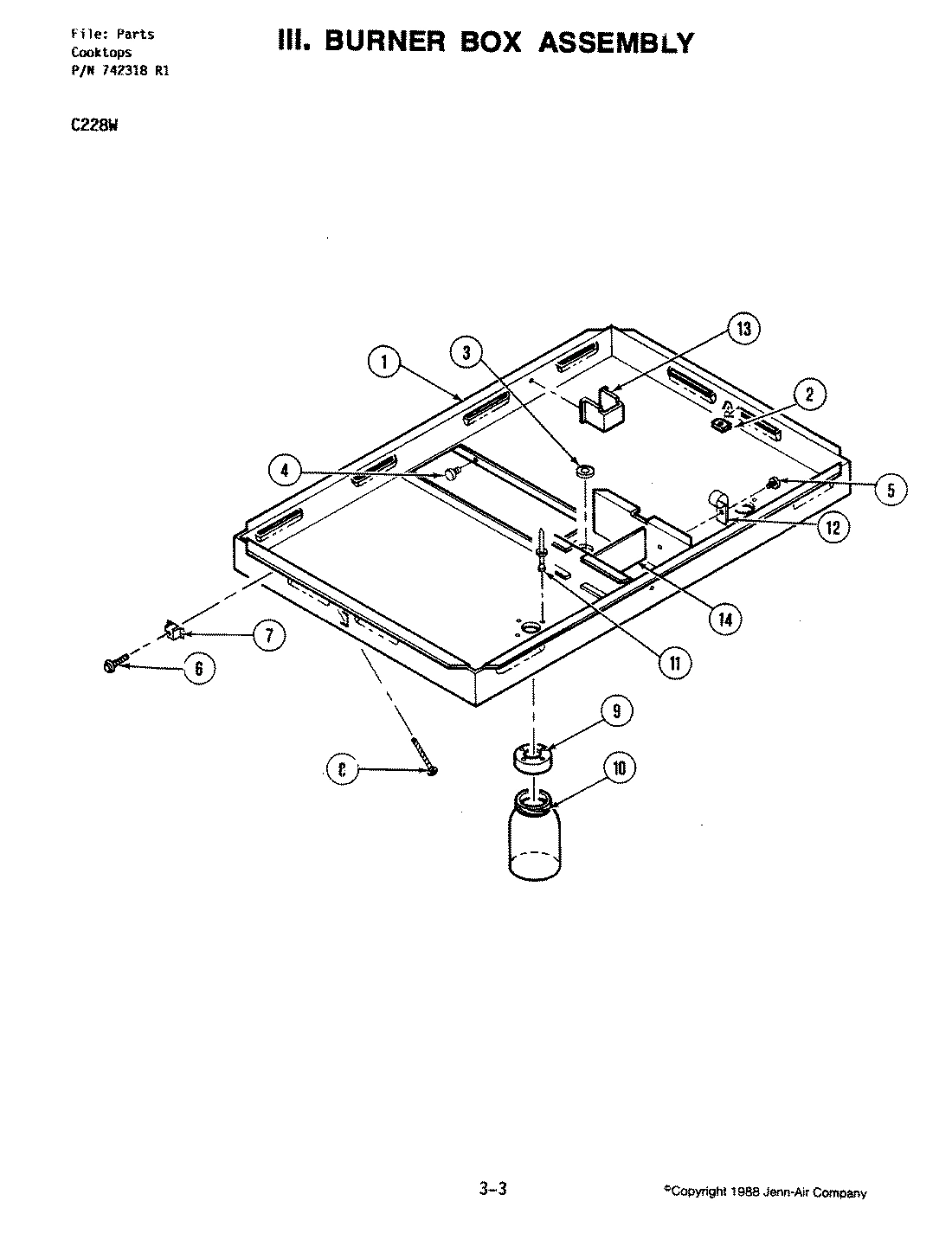 02 - BURNER BOX ASSEMBLY - C228W