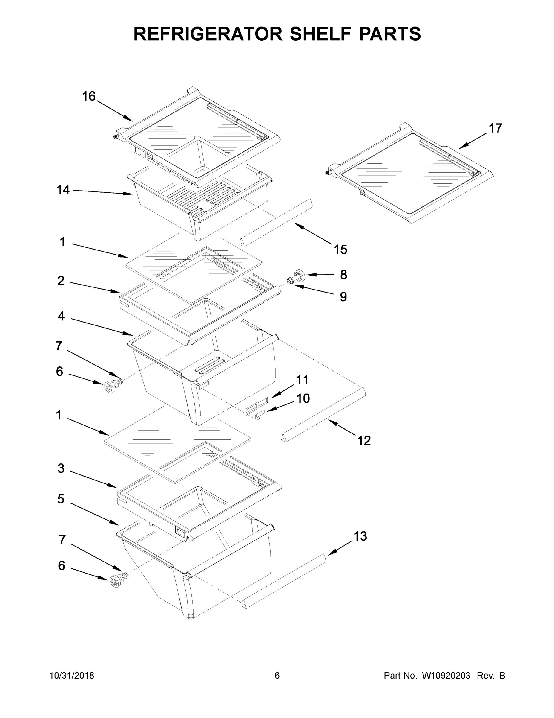 04 - REFRIGERATOR SHELF PARTS