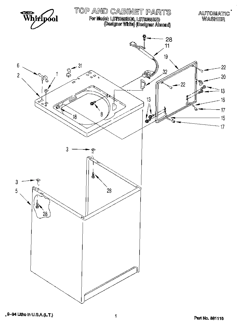 01 - TOP AND CABINET, LIT/OPTIONAL