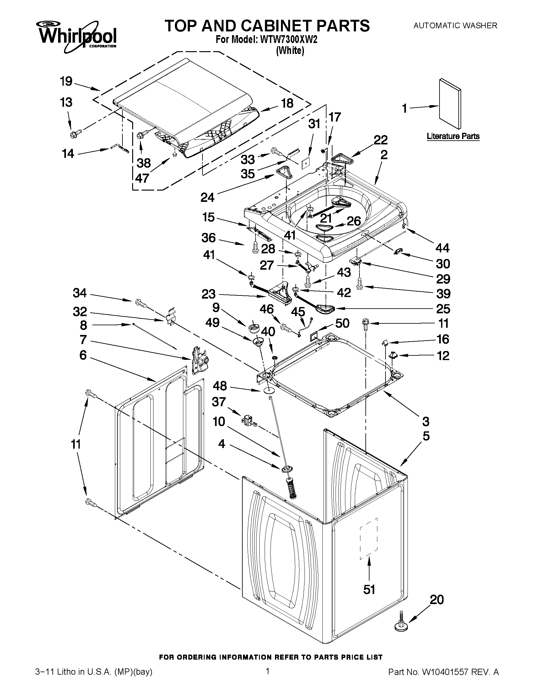 01 - TOP AND CABINET PARTS