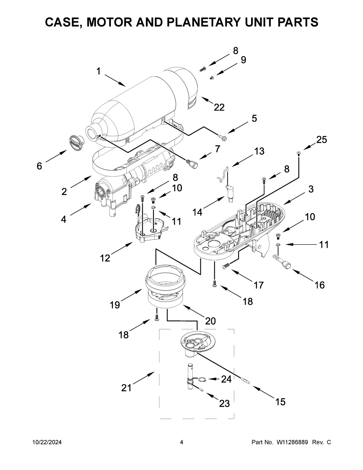 03 - CASE, MOTOR AND PLANETARY UNIT PARTS