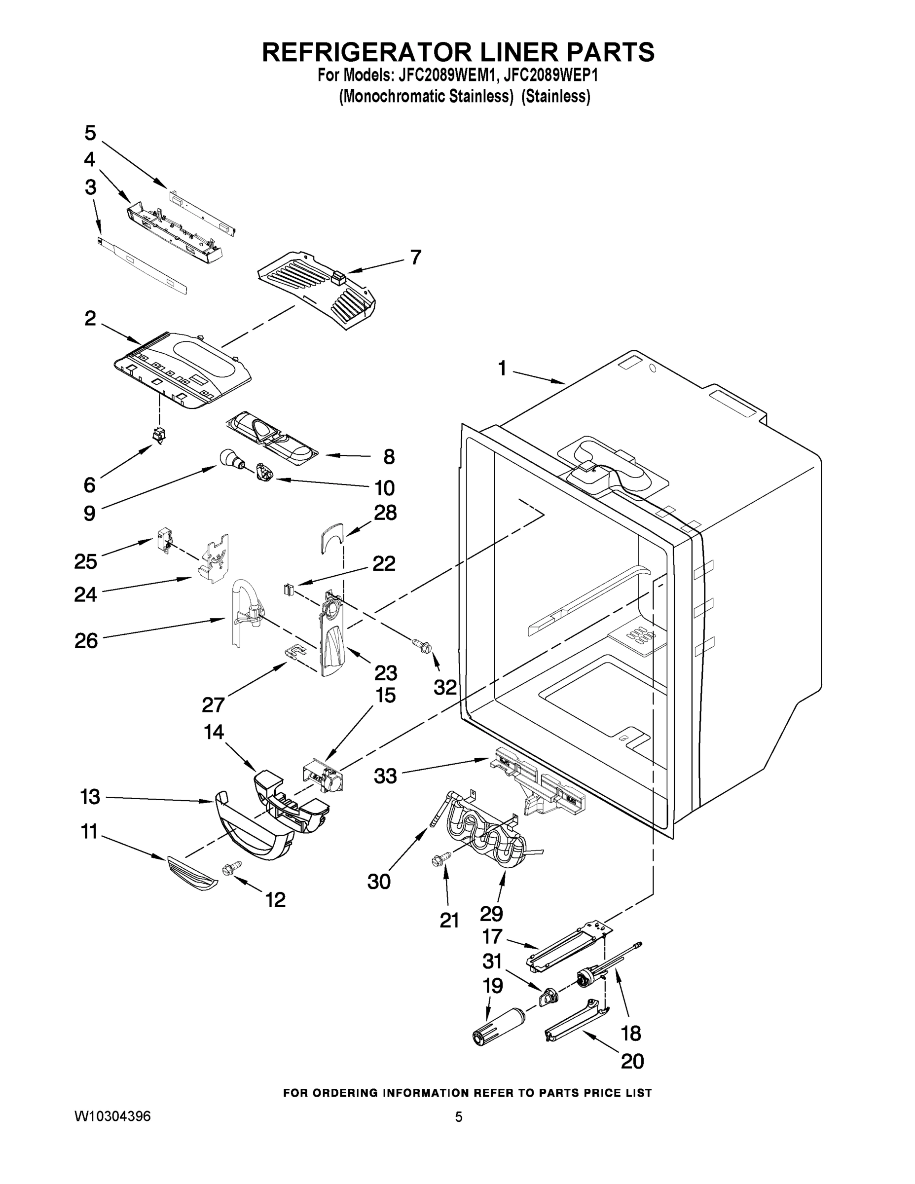 03 - REFRIGERATOR LINER PARTS