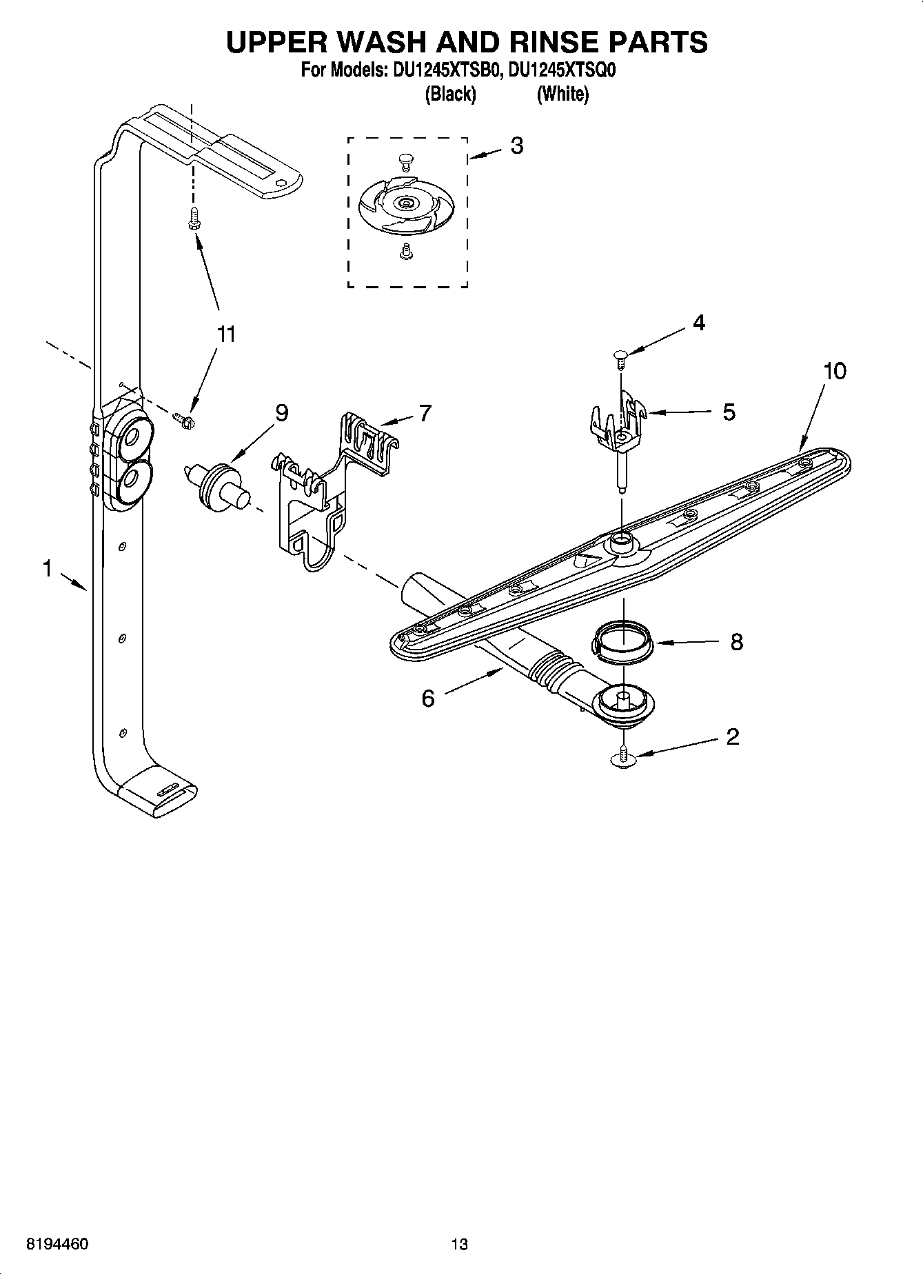 10 - UPPER WASH AND RINSE PARTS