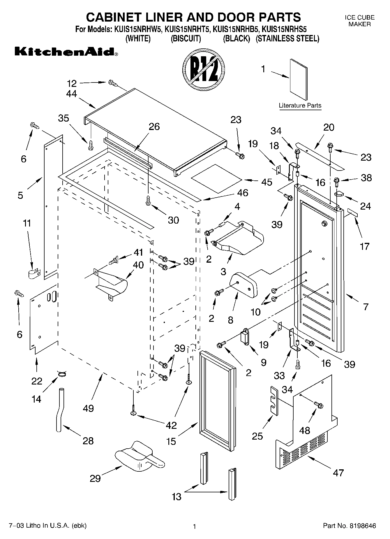 01 - CABINET LINER AND DOOR PARTS