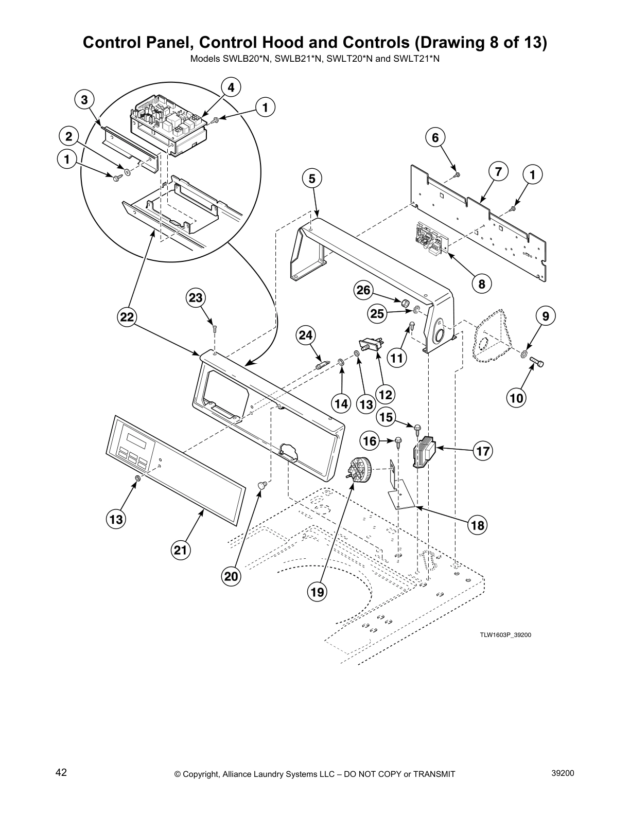 Control Panel, Control Hood and Controls (Drawing 8 of 13)
