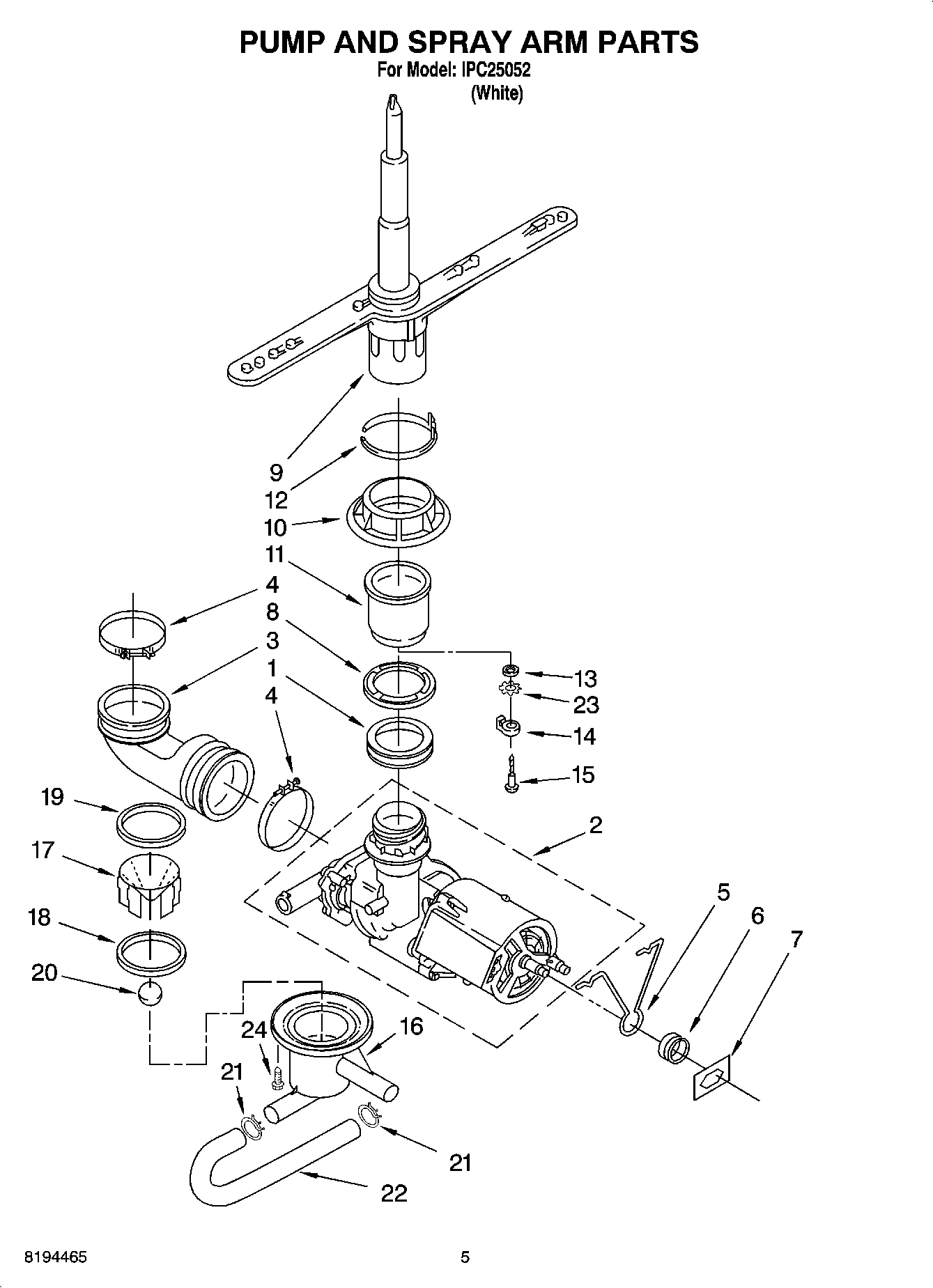 04 - PUMP AND SPRAY ARM PARTS