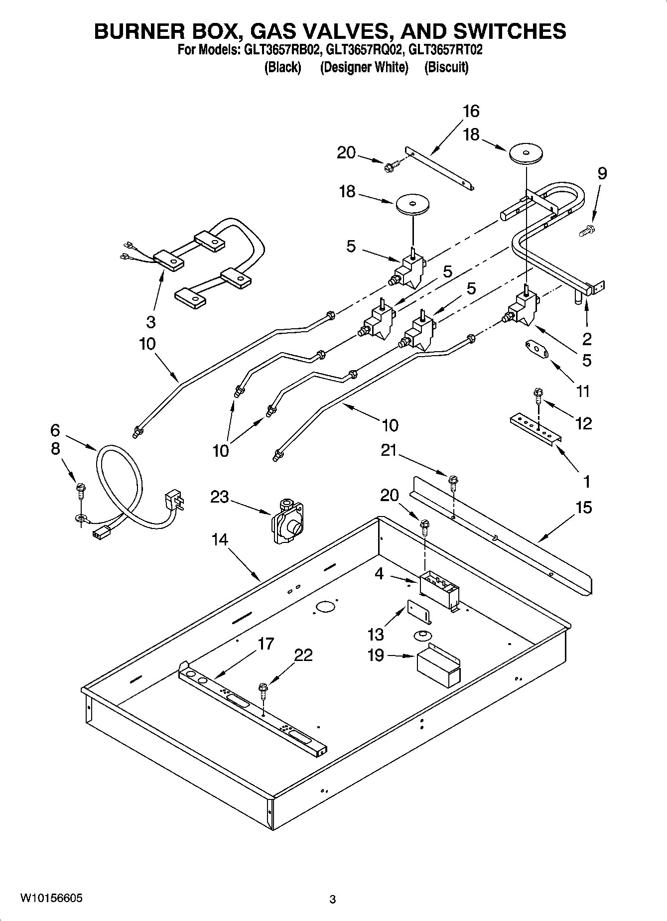 02 - BURNER BOX, GAS VALVES, AND SWITCHES