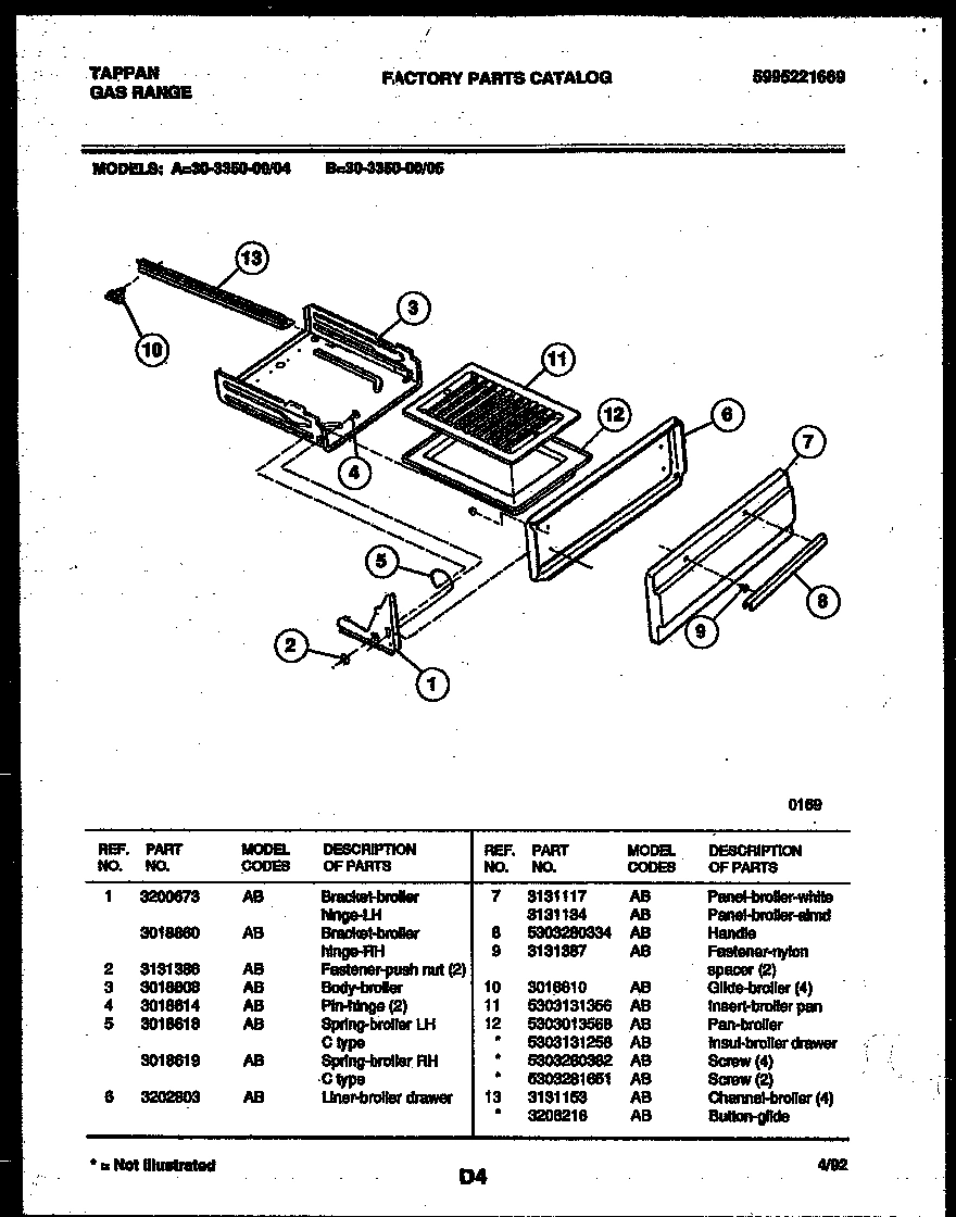 04 - BROILER DRAWER PARTS