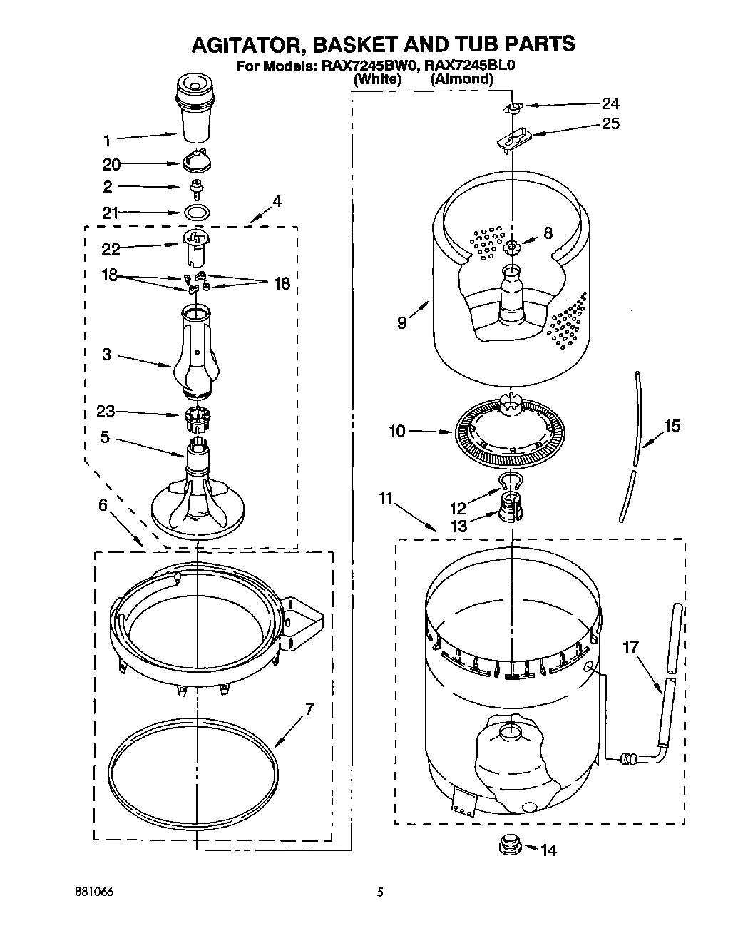 03 - AGITATOR, BASKET AND TUB