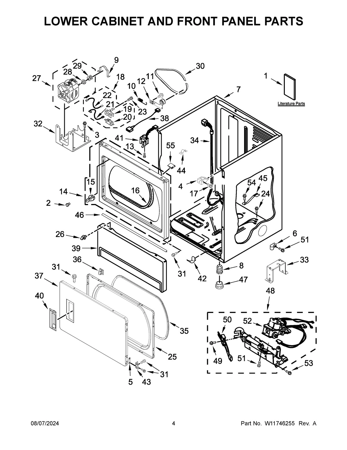 03 - LOWER CABINET AND FRONT PANEL PARTS
