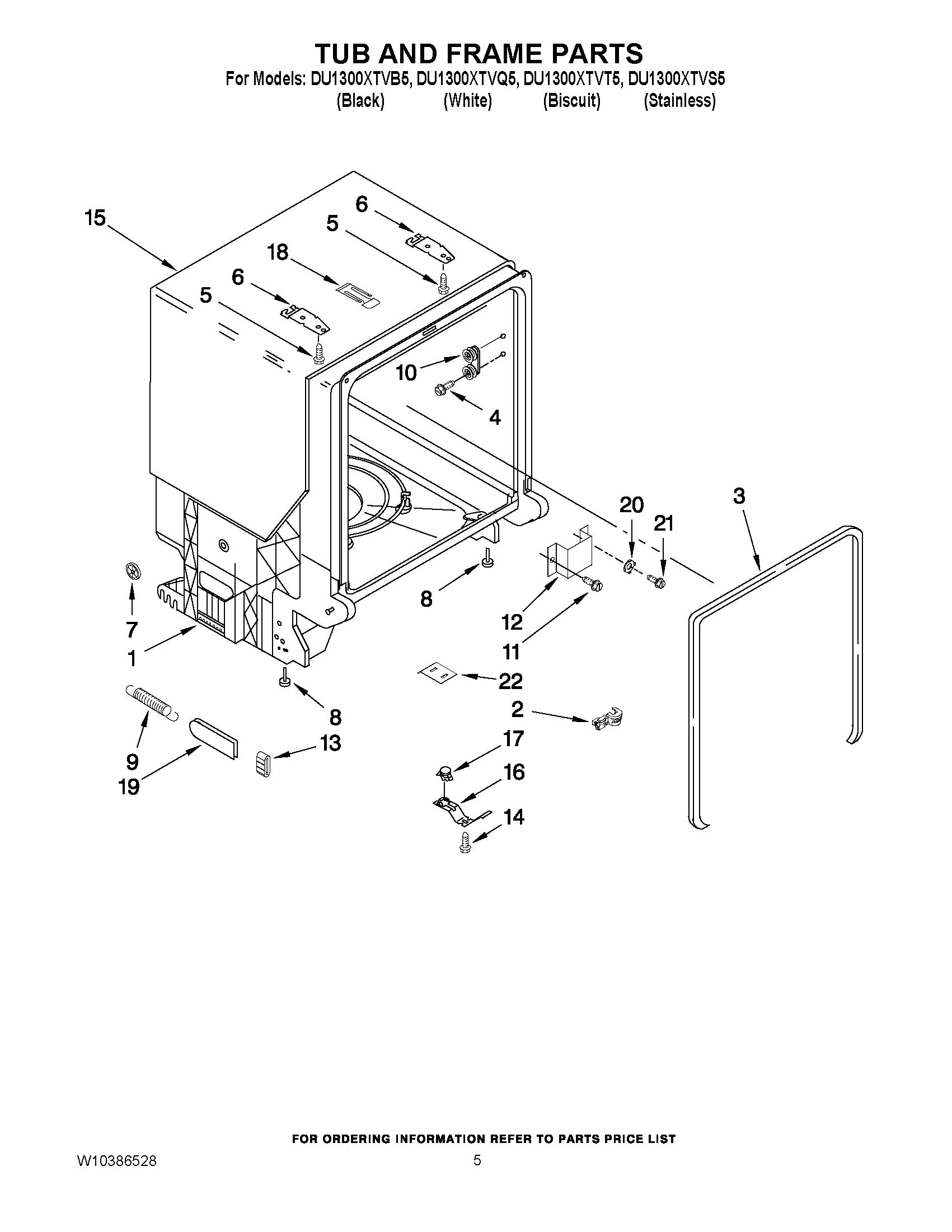 05 - TUB AND FRAME PARTS