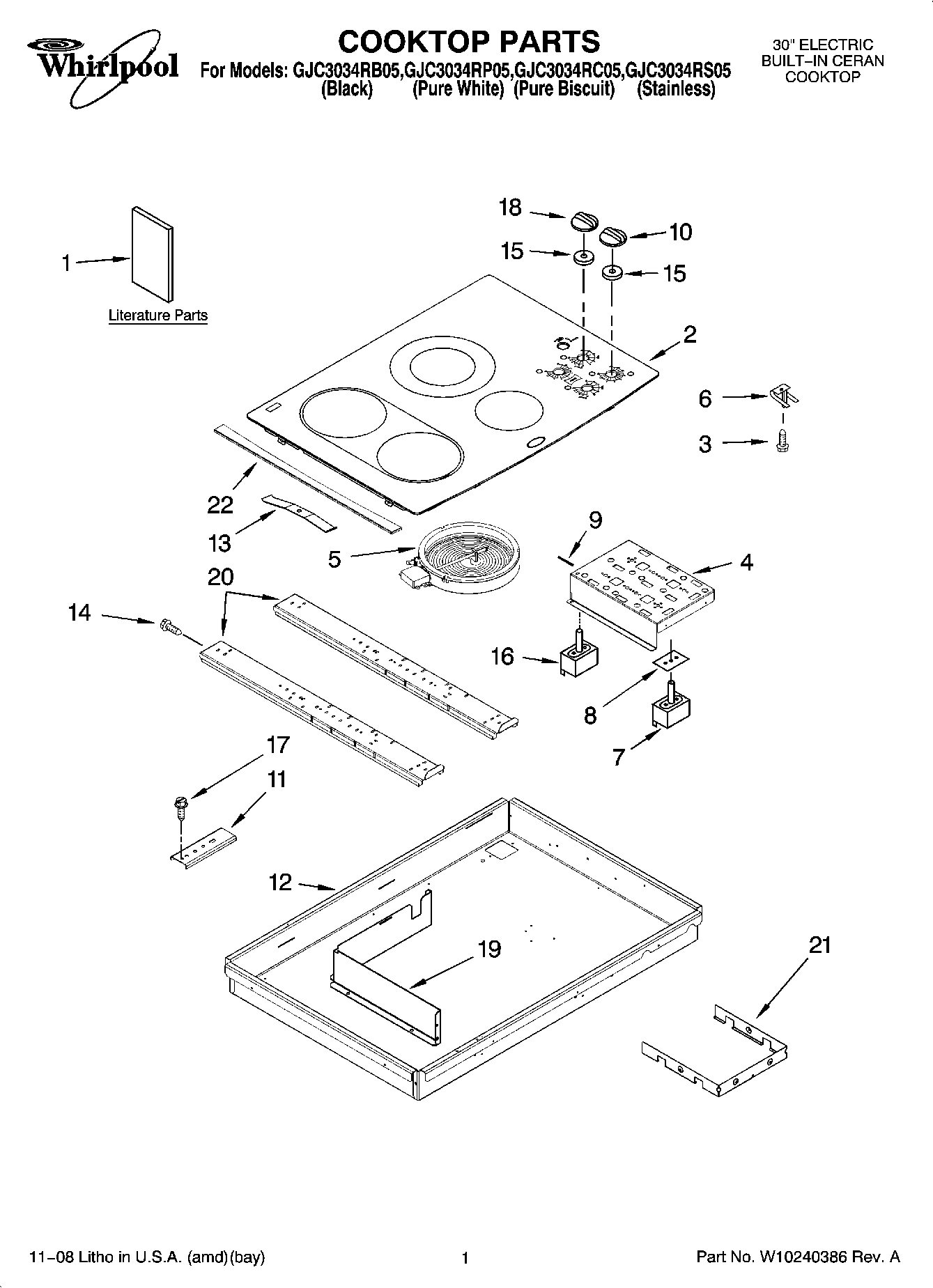 01 - COOKTOP PARTS, OPTIONAL PARTS