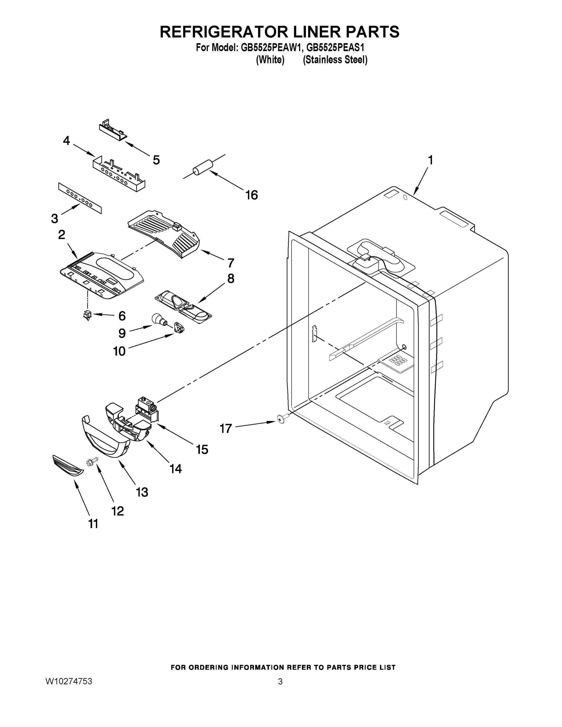 02 - REFRIGERATOR LINER PARTS