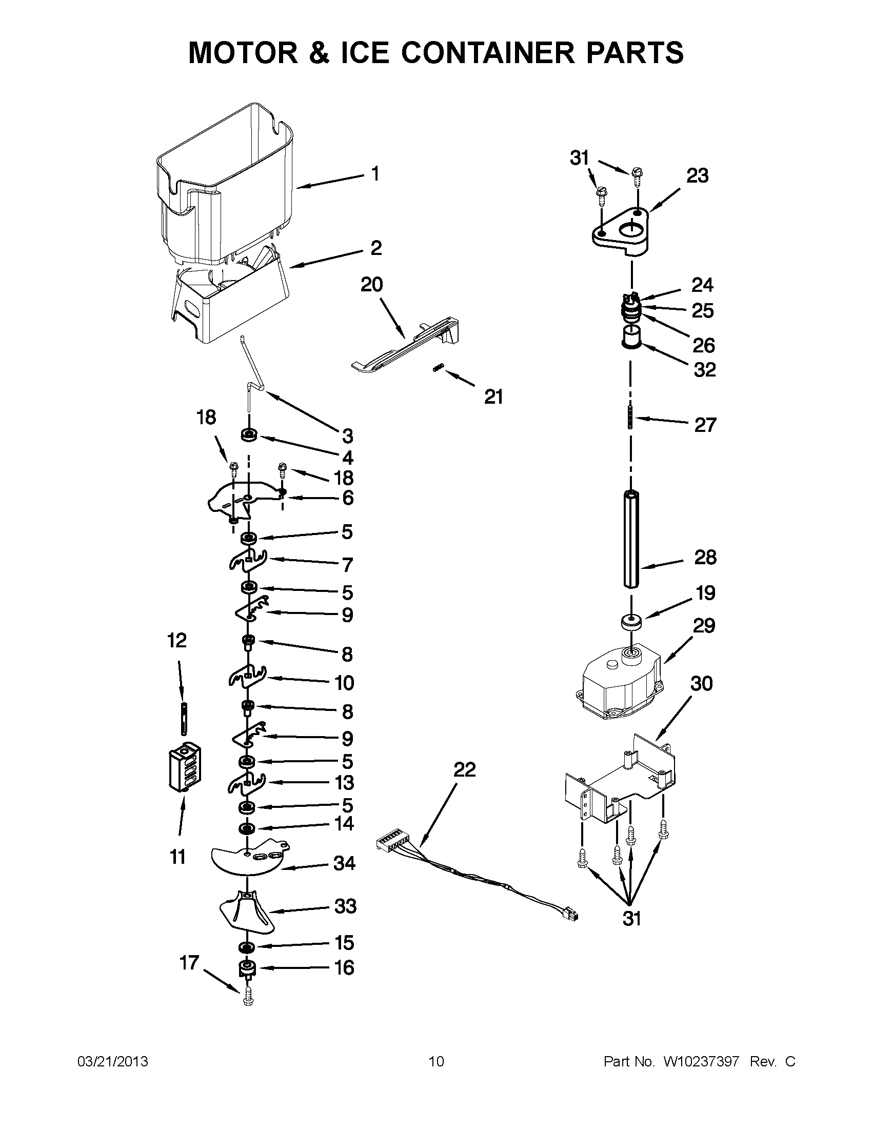 05 - MOTOR & ICE CONTAINER PARTS