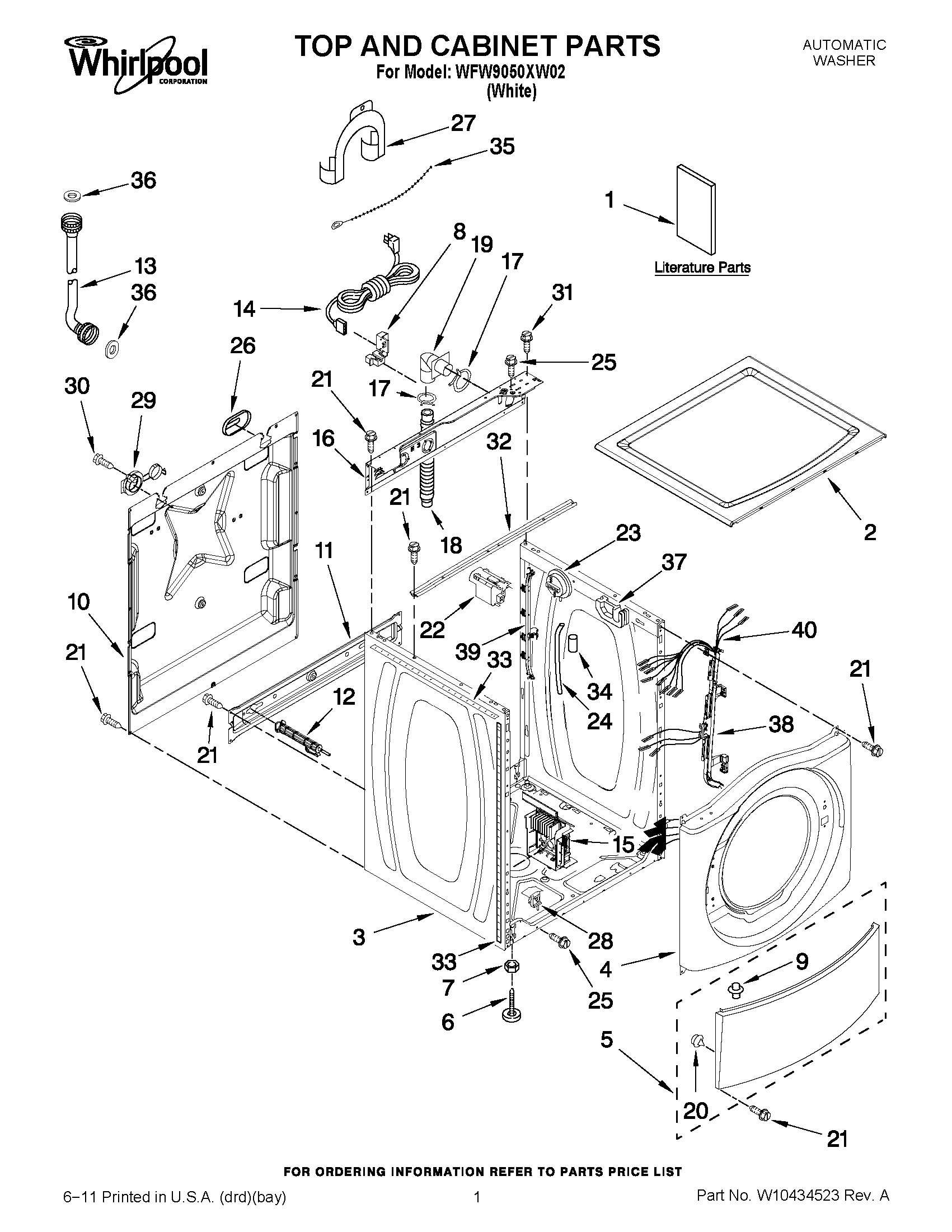 01 - TOP AND CABINET PARTS
