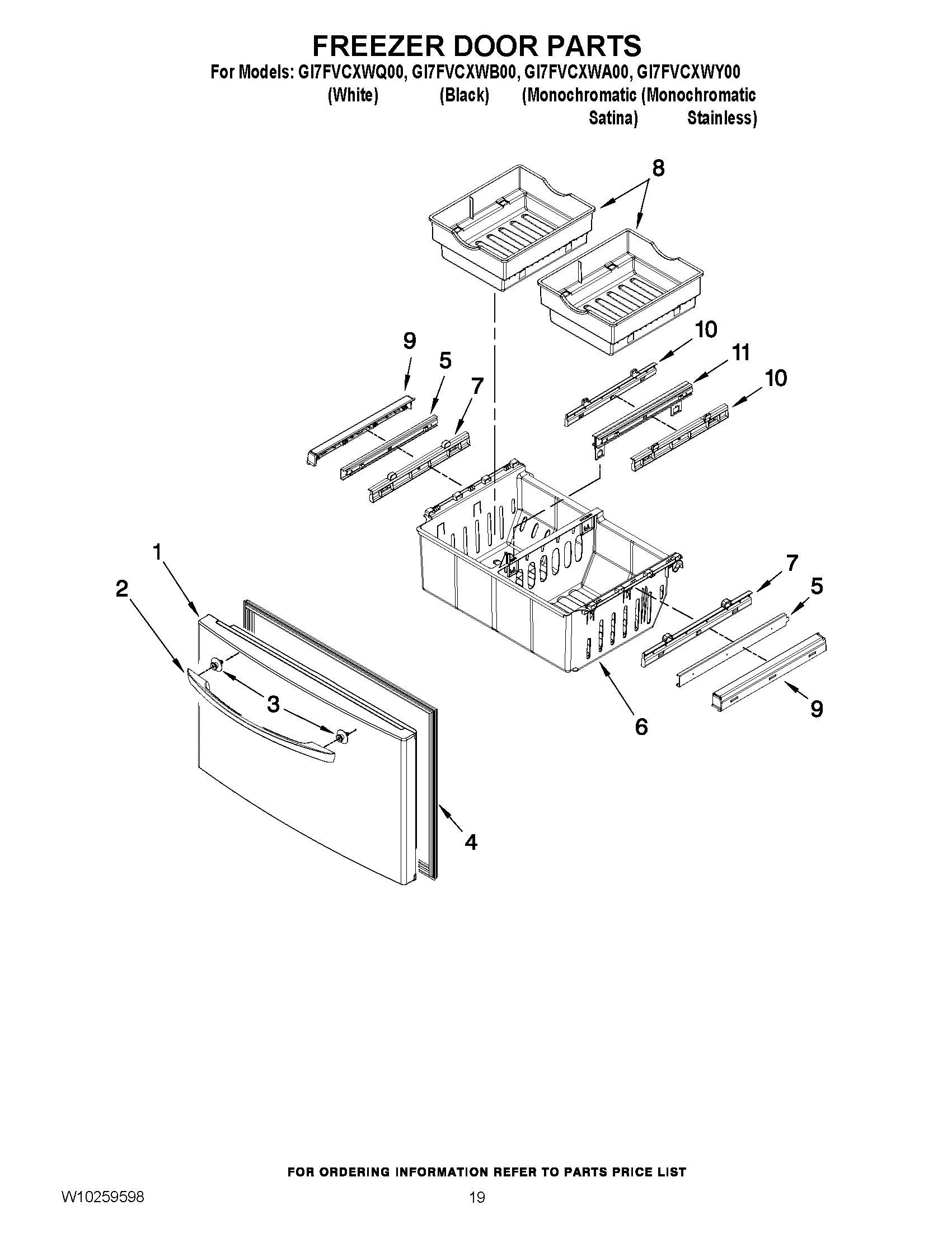10 - FREEZER DOOR PARTS