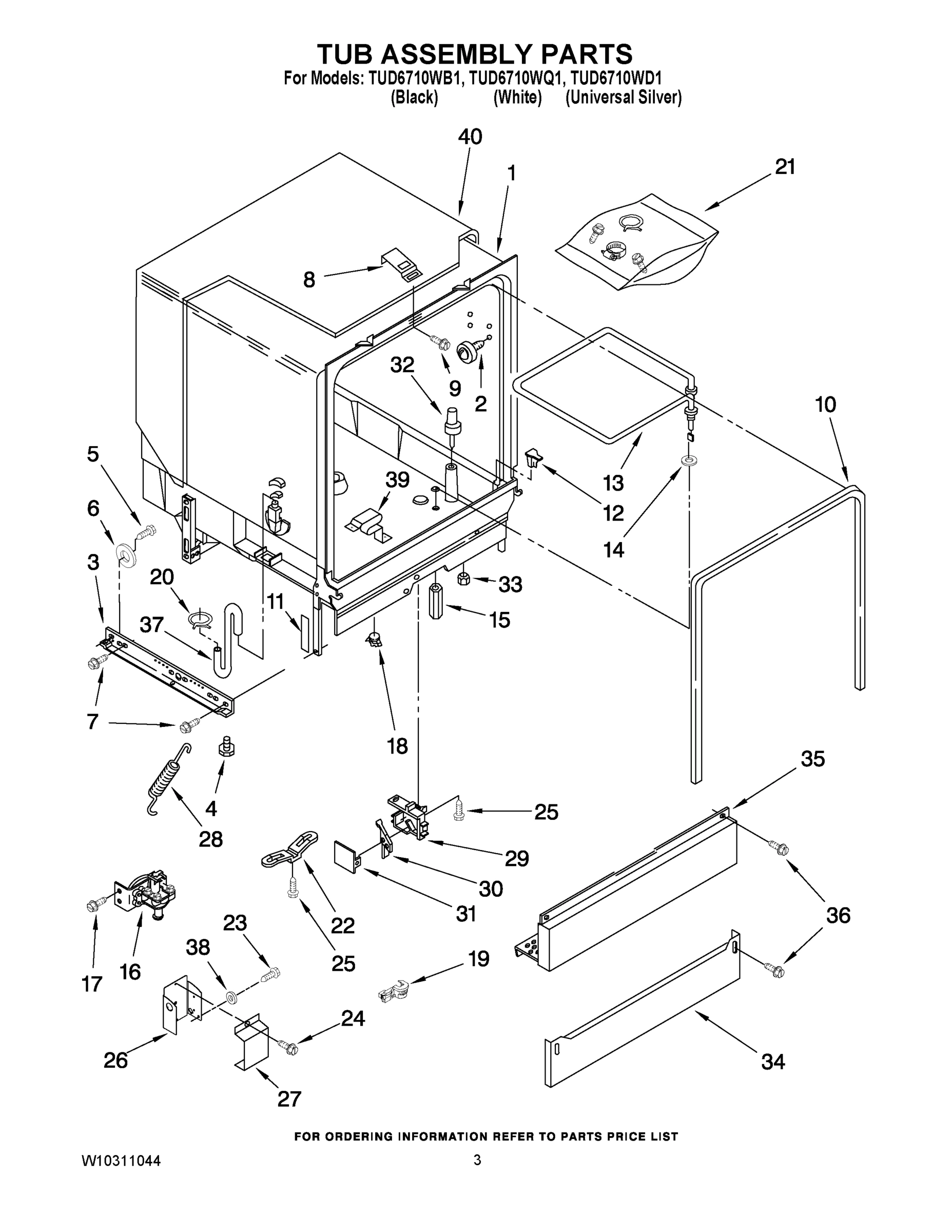 03 - TUB ASSEMBLY PARTS