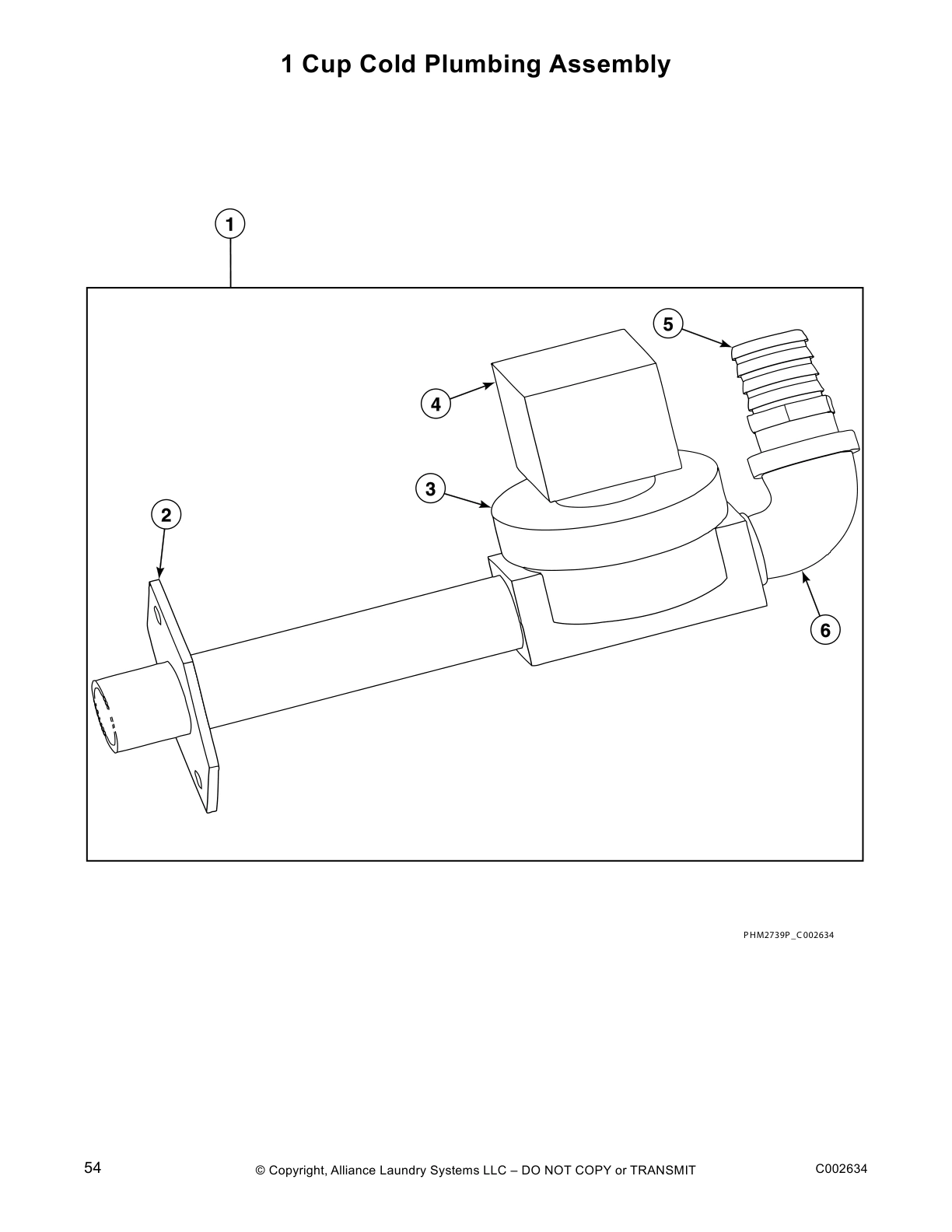 1 Cup Cold Plumbing Assembly
