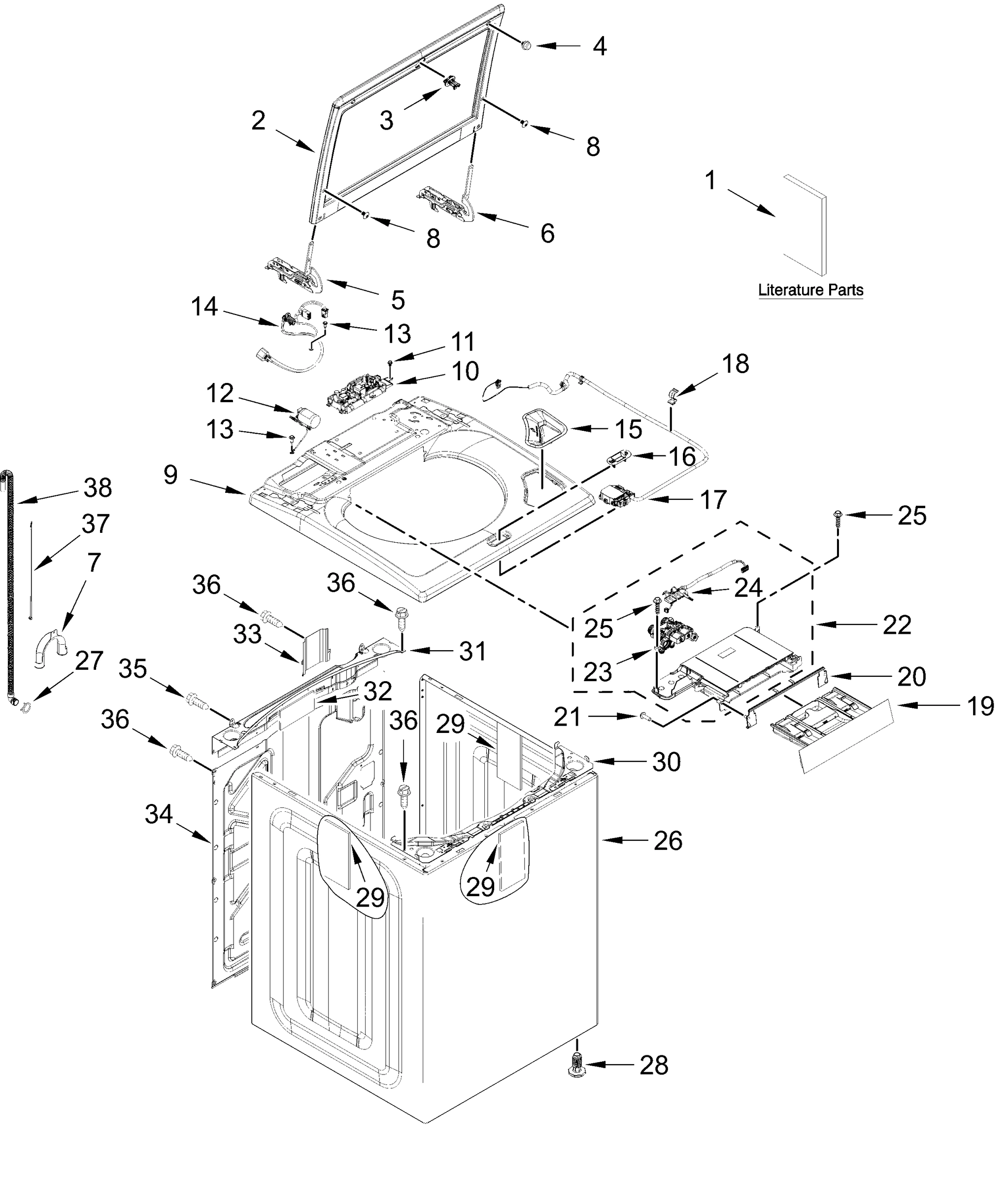 TOP AND CABINET PARTS