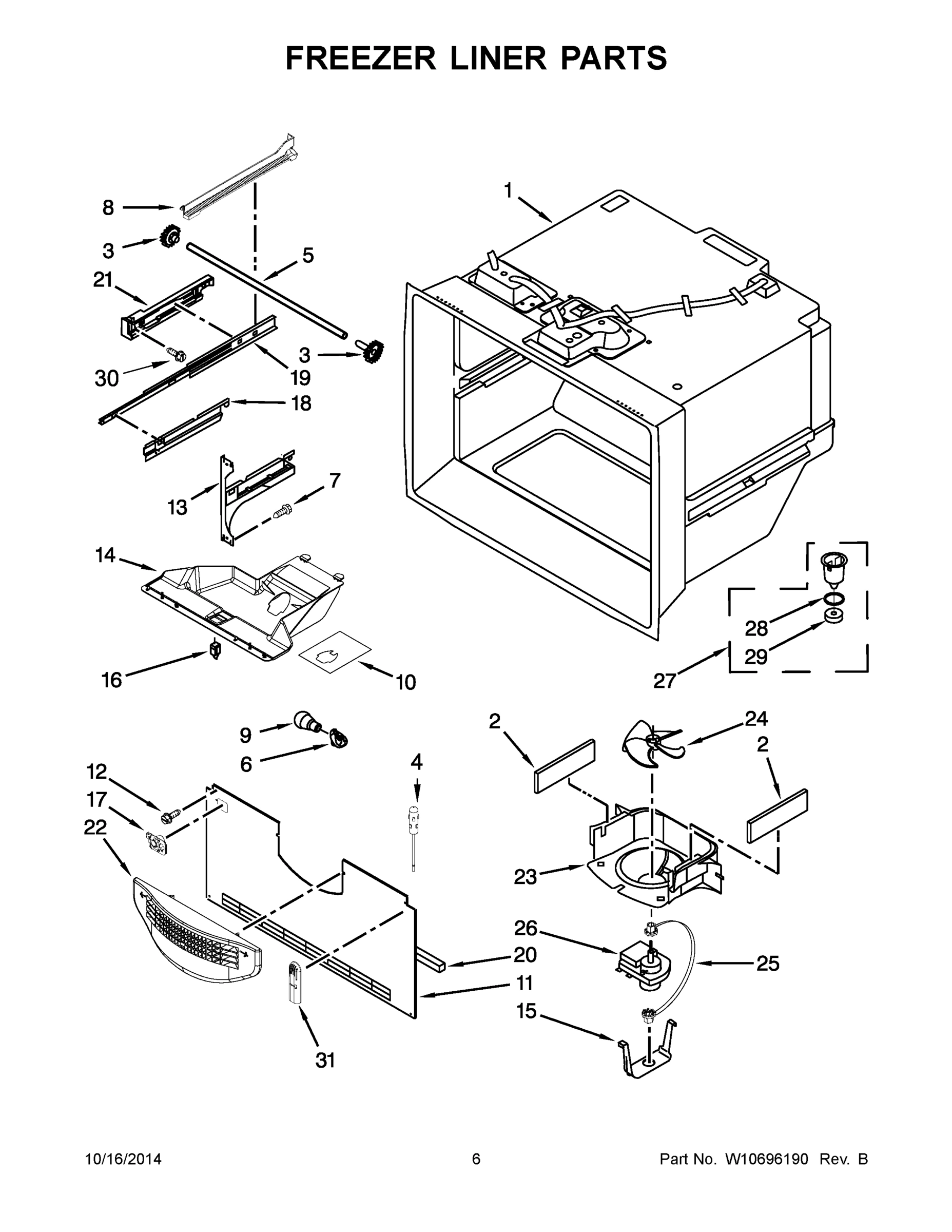 04 - FREEZER LINER PARTS