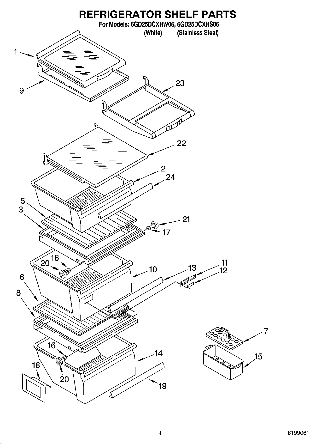 03 - REFRIGERATOR SHELF PARTS