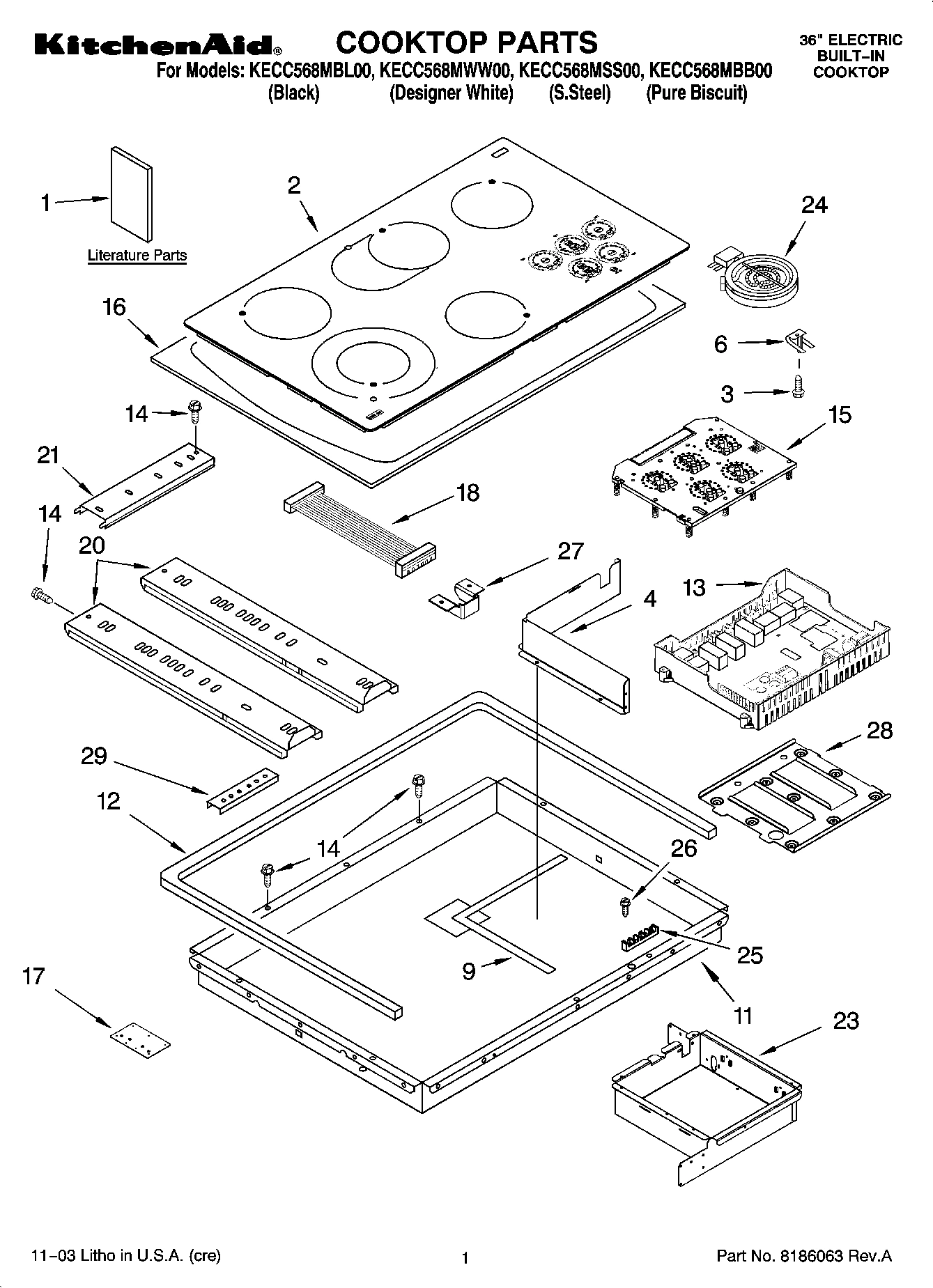 01 - COOKTOP PARTS, MISCELLANEOUS PARTS