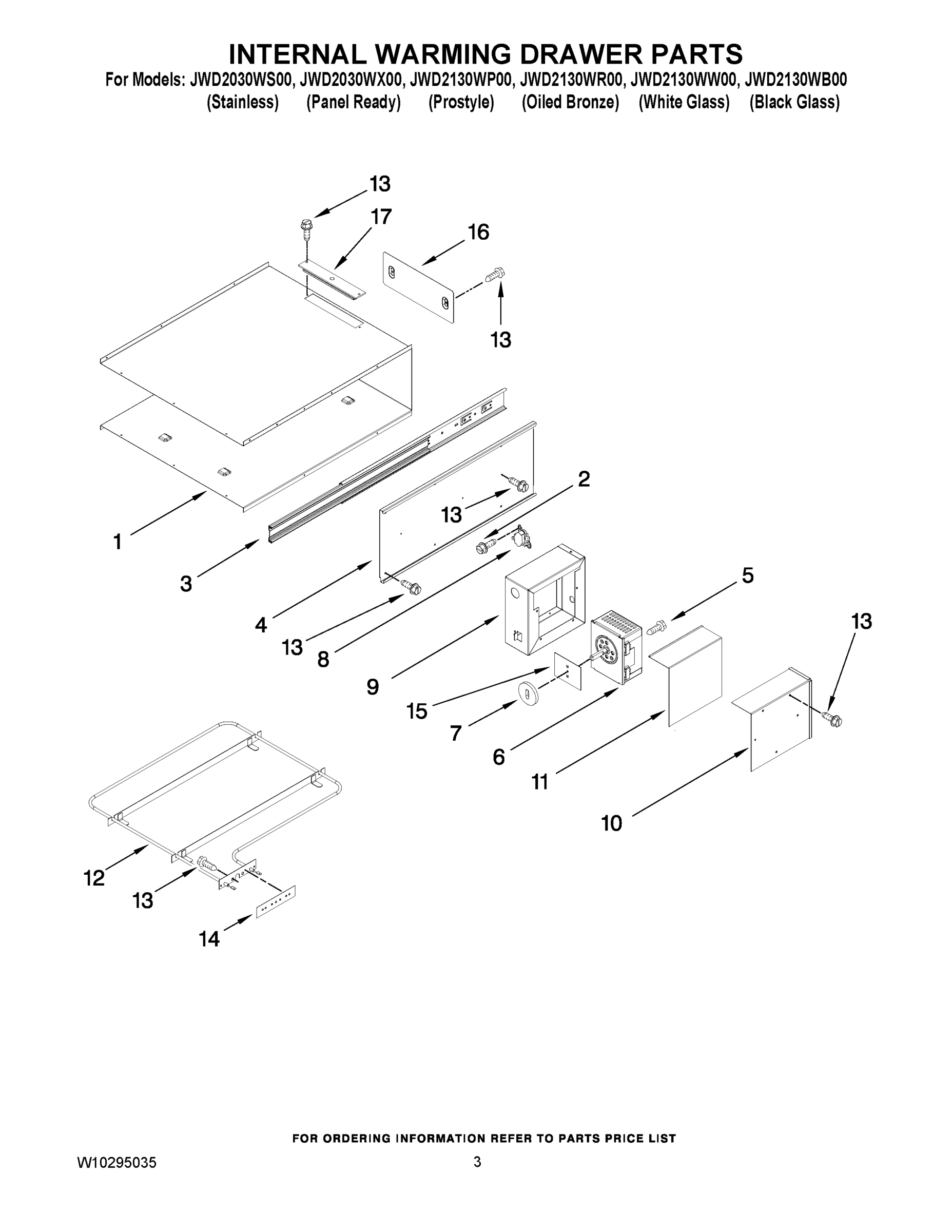 02 - INTERNAL WARMING DRAWER PARTS