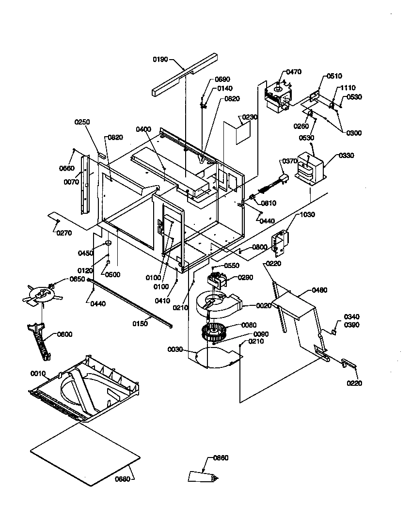 01 - CABINET ASSY (M1, M2, M3, & M4 ONLY)