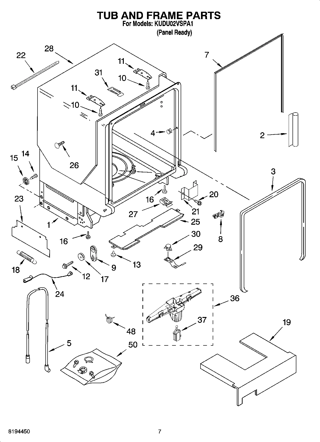 07 - TUB AND FRAME PARTS