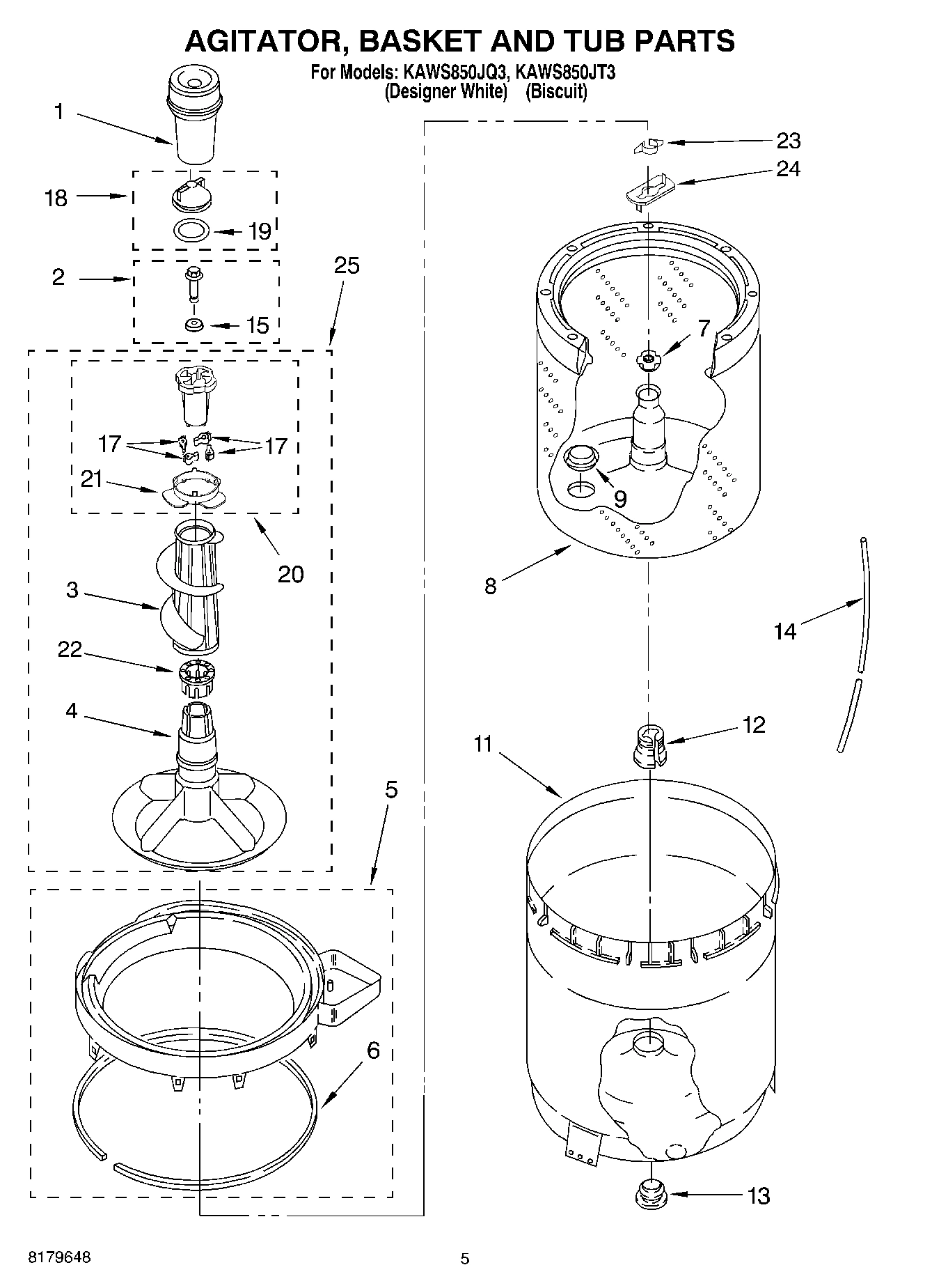 03 - AGITATOR, BASKET AND TUB