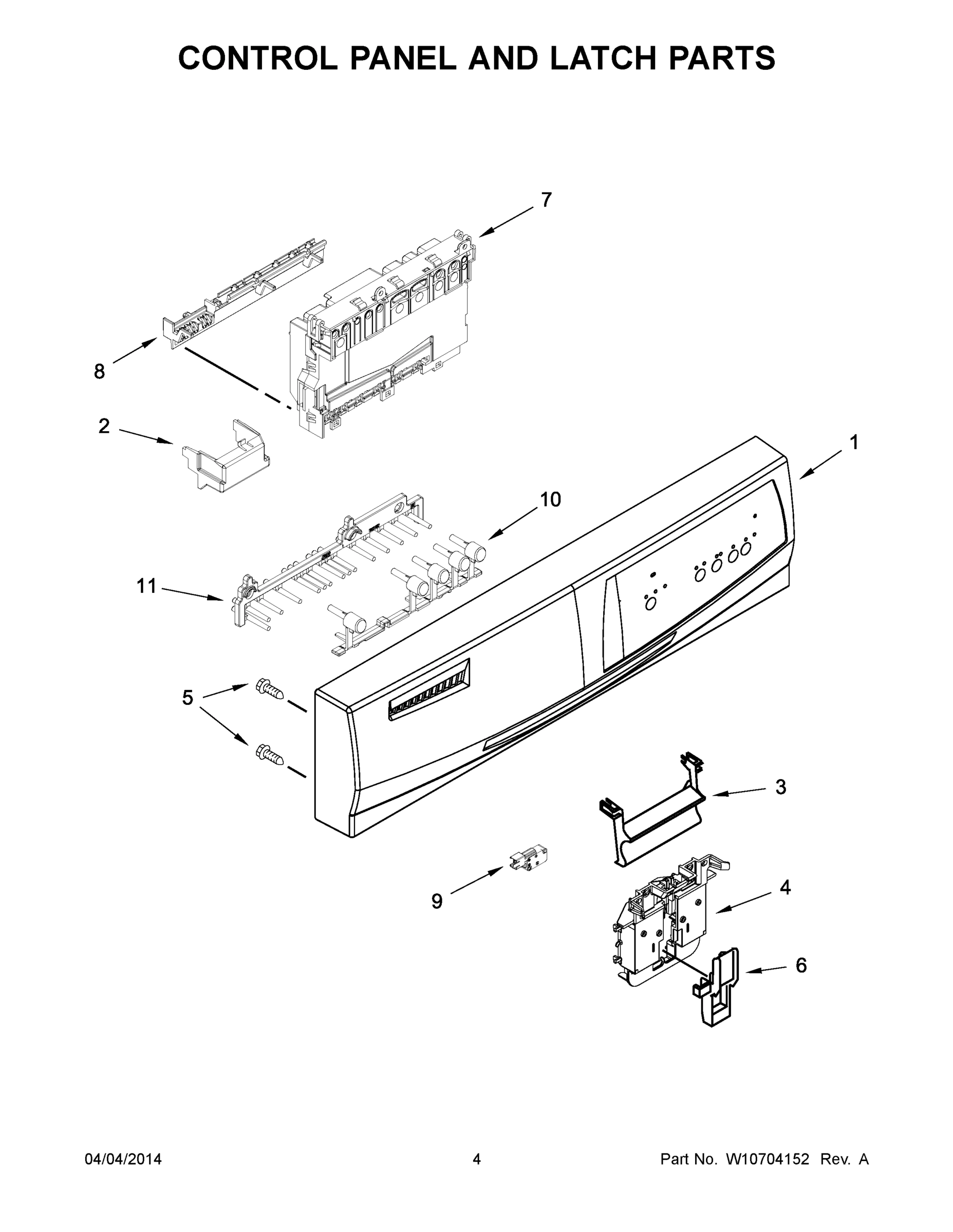 03 - CONTROL PANEL AND LATCH PARTS