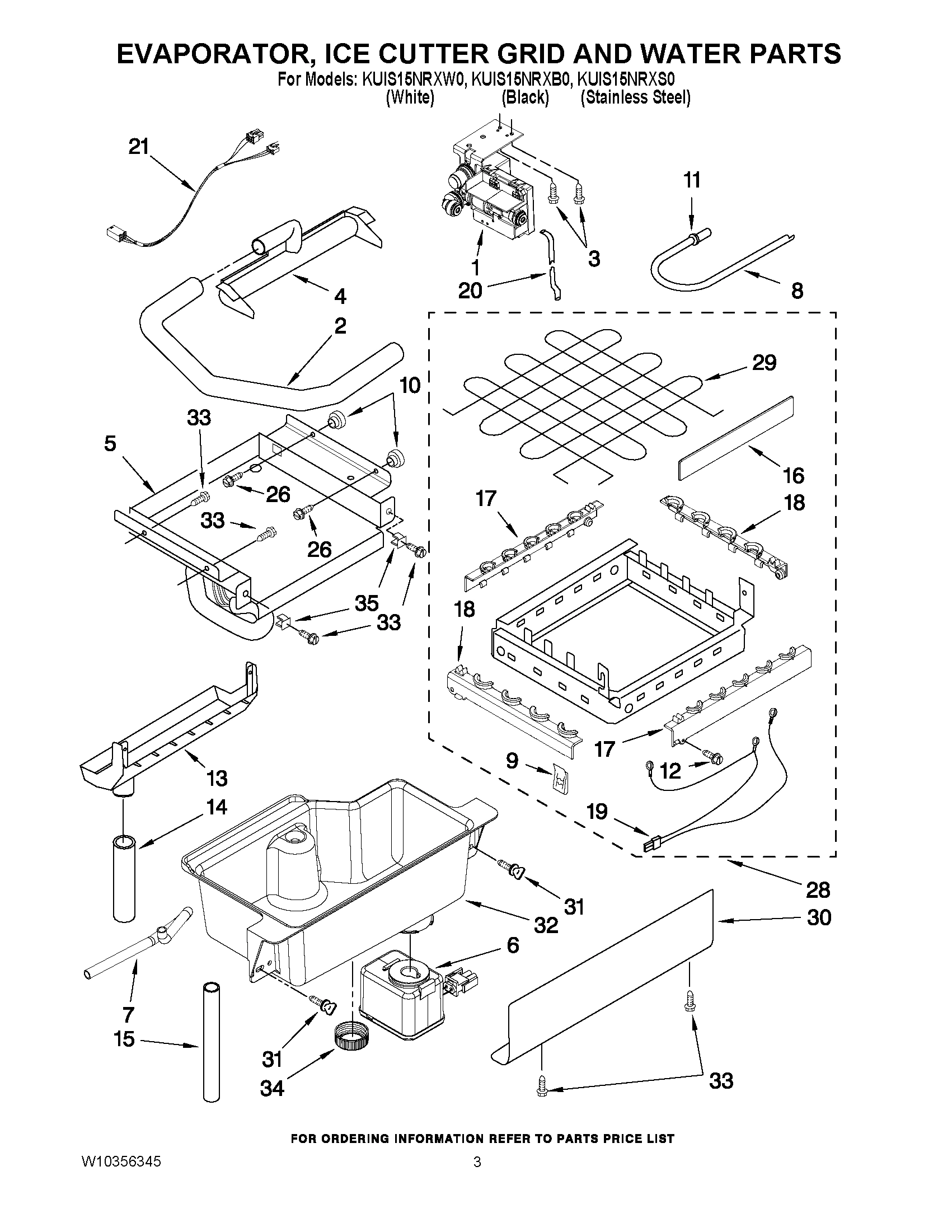 02 - EVAPORATOR, ICE CUTTER GRID AND WATER PARTS