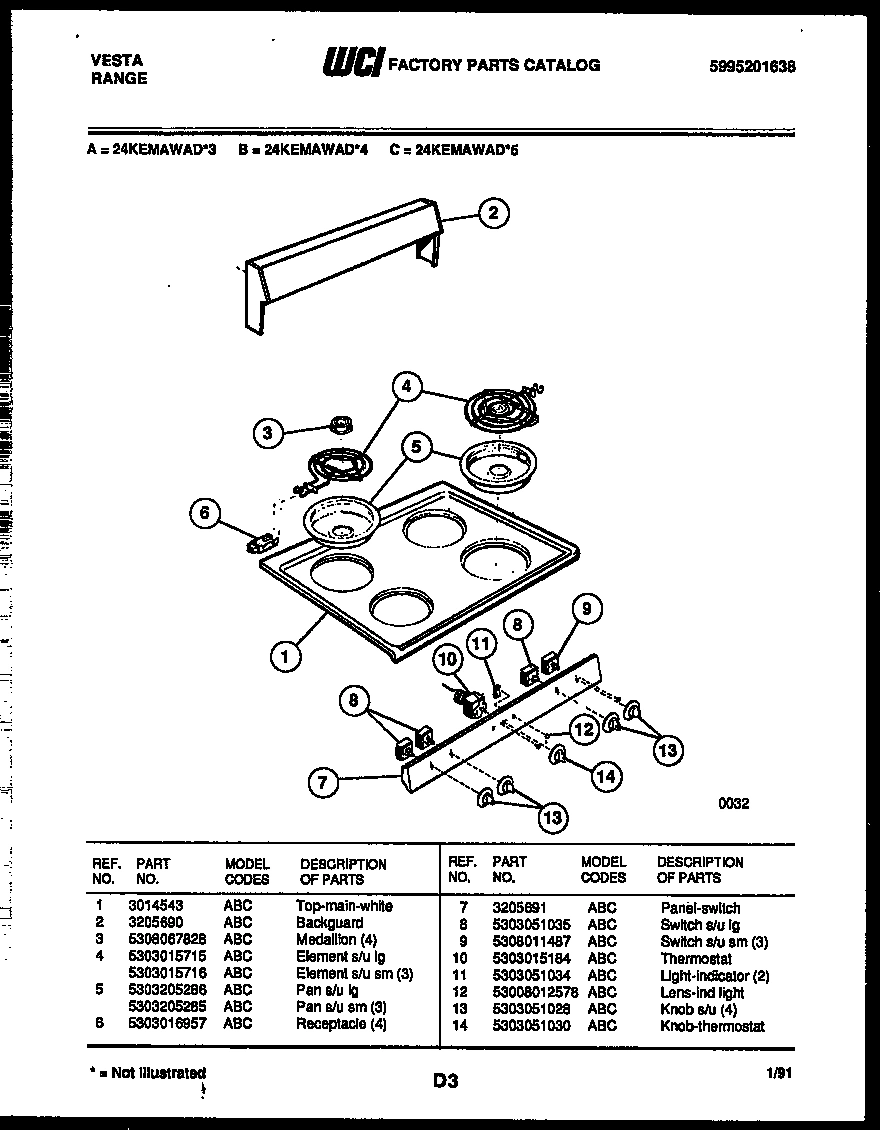 02 - BACKGUARD AND COOKTOP PARTS