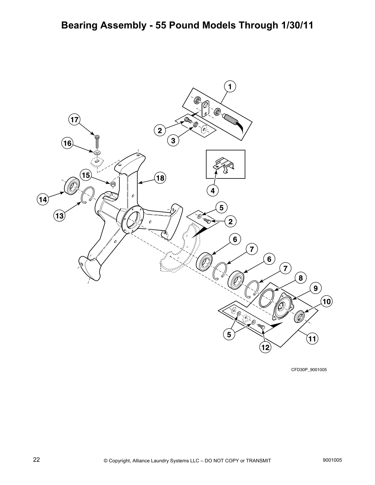Bearing Assembly - 55 Pound Models Through 1/30/11