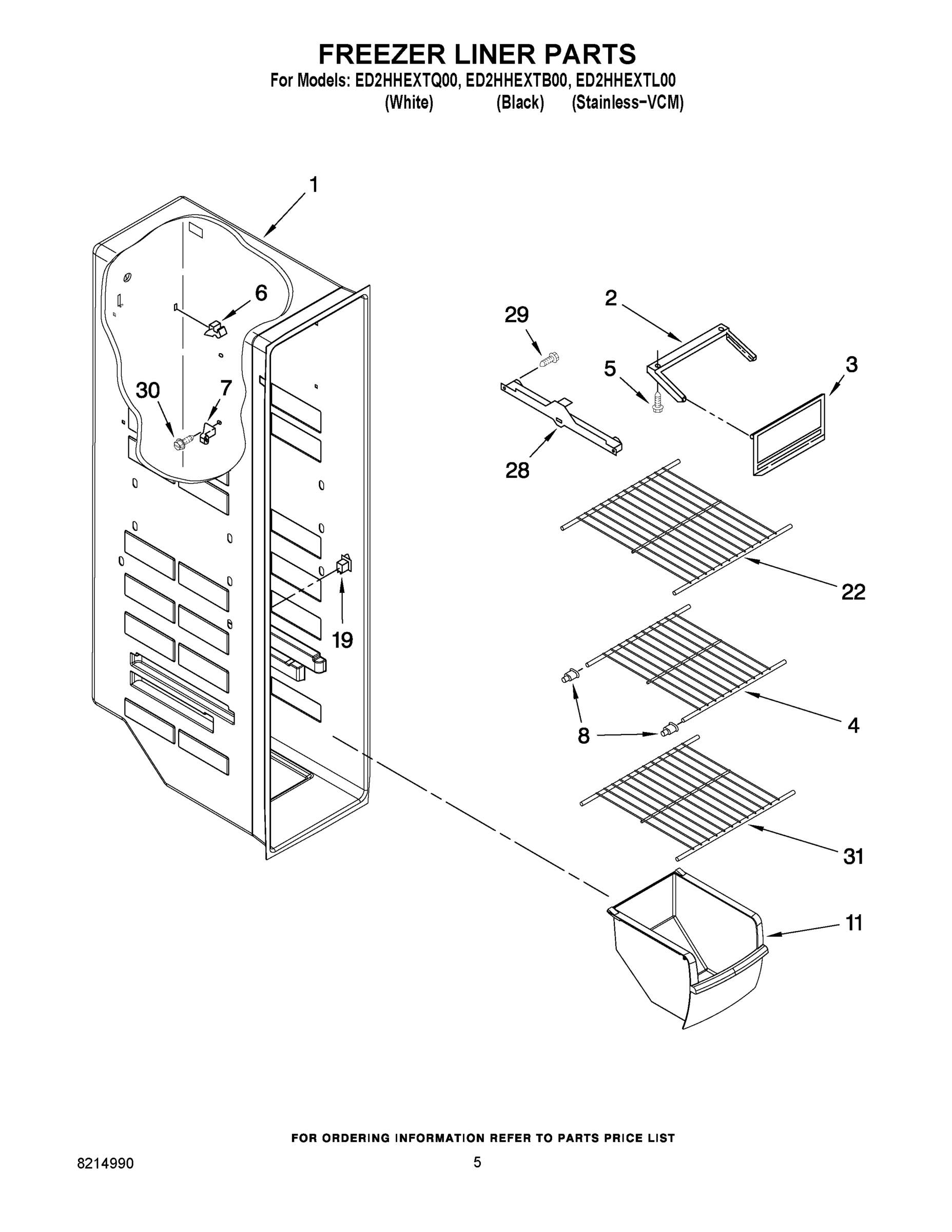 04 - FREEZER LINER PARTS