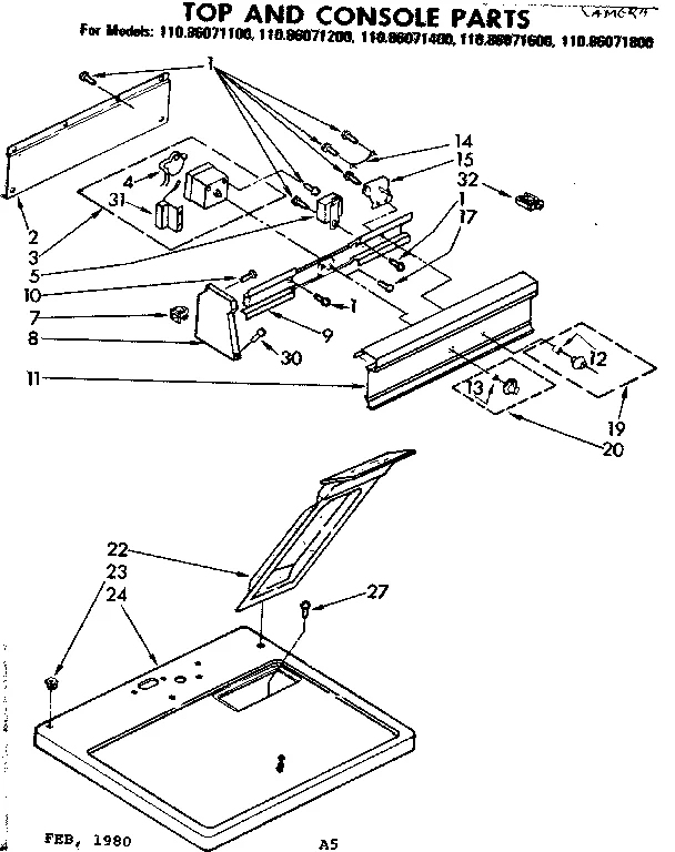 TOP AND CONSOLE PARTS
