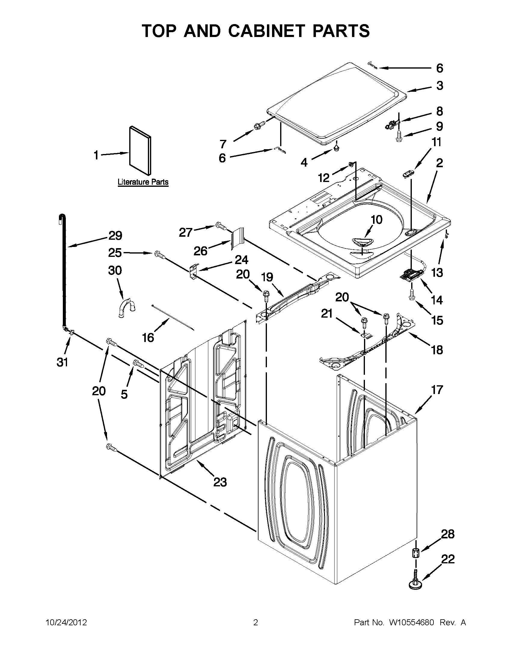 01 - TOP AND CABINET PARTS