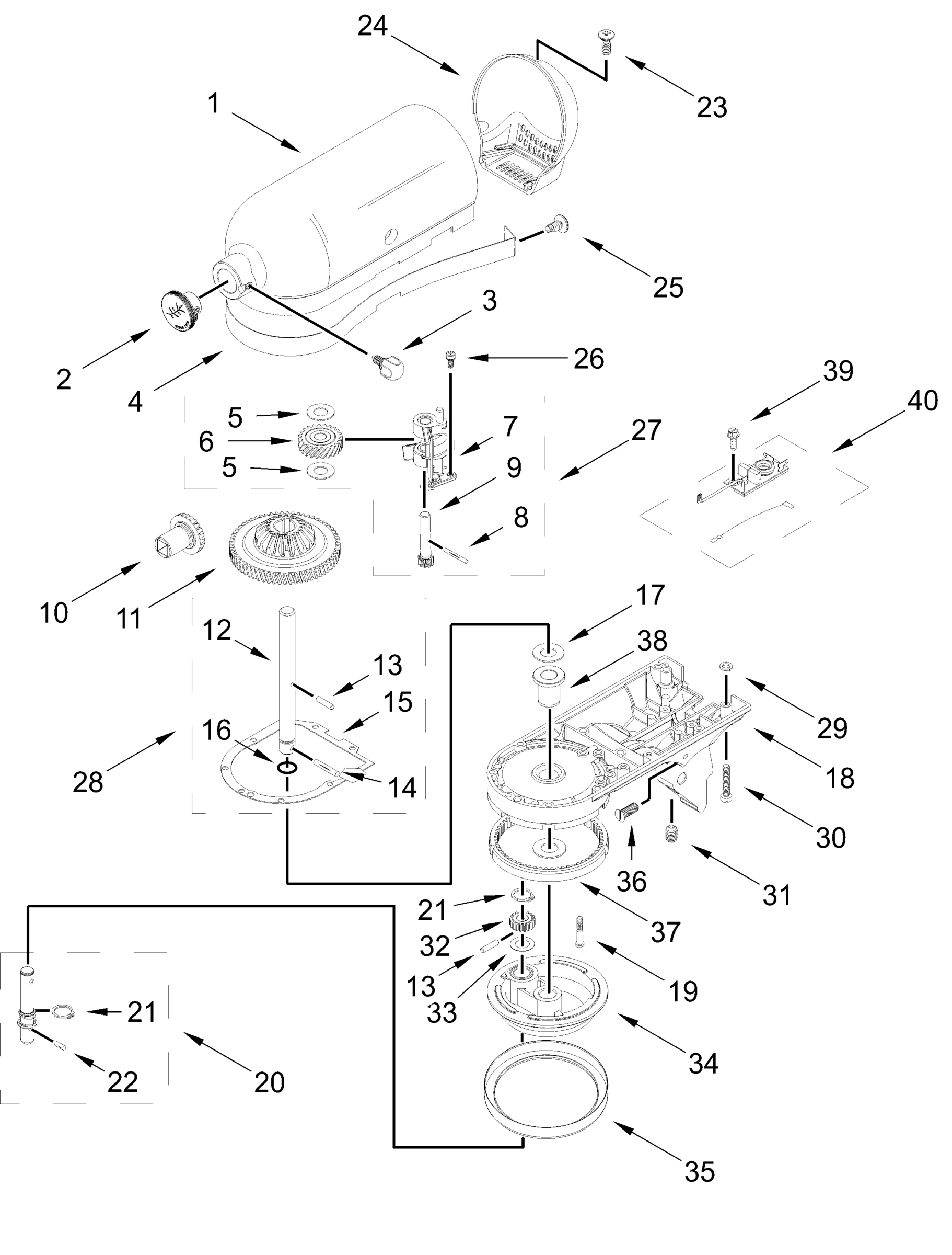 CASE, GEARING AND PLANETARY UNIT PARTS
