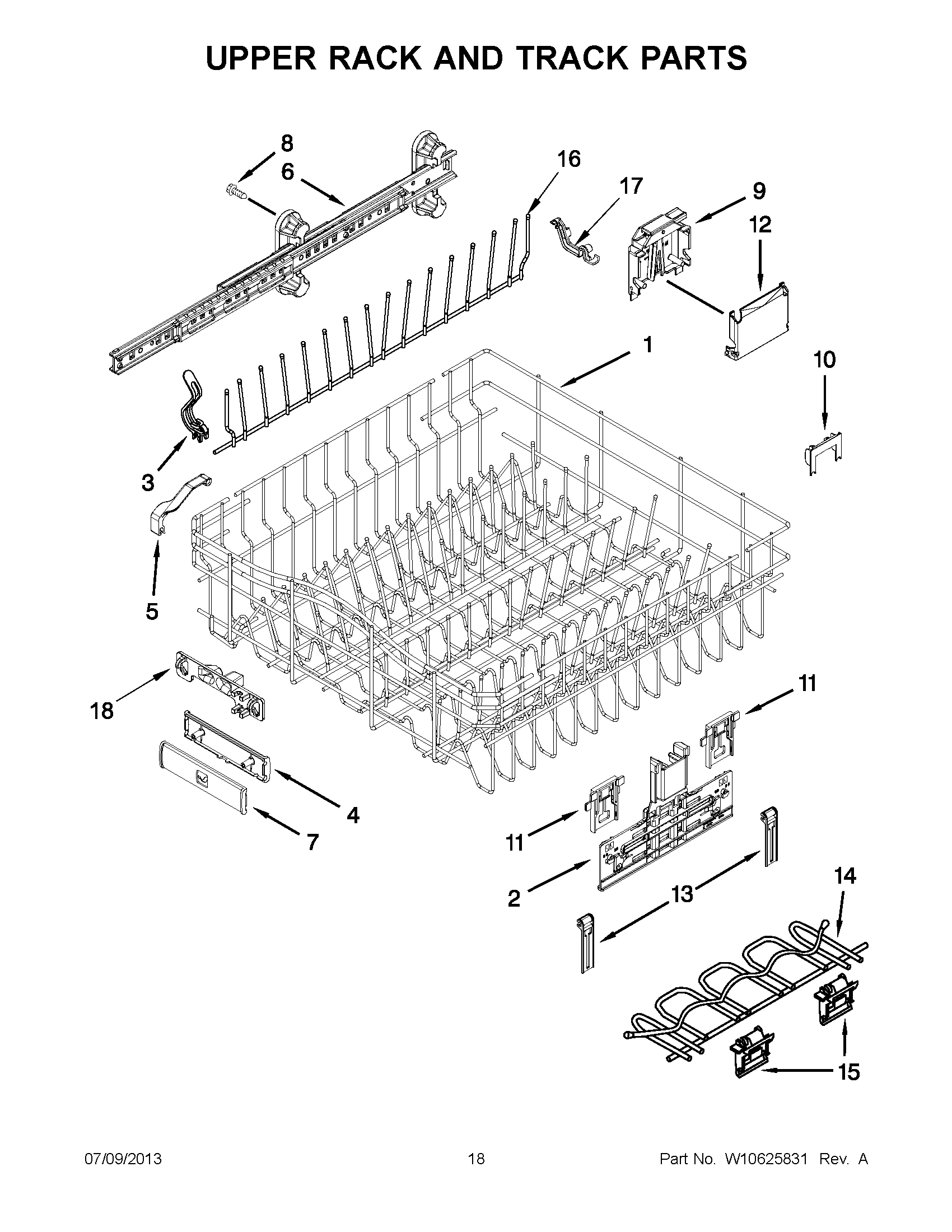 09 - UPPER RACK AND TRACK PARTS