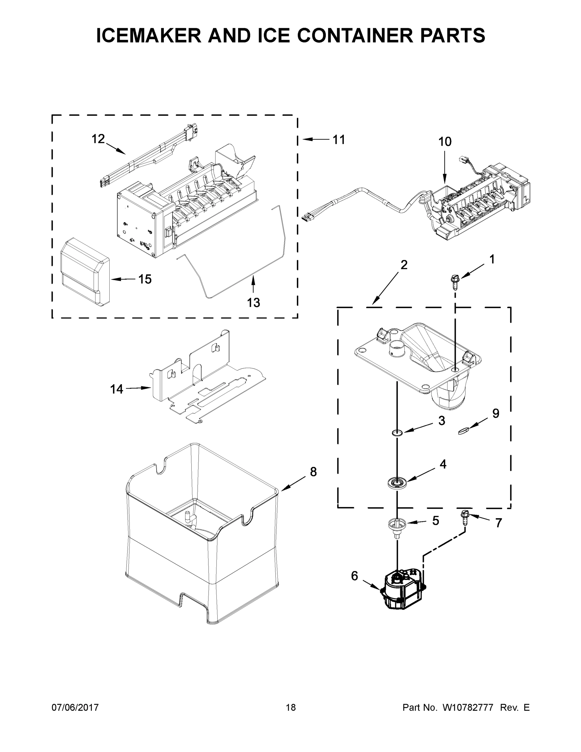 10 - ICEMAKER AND ICE CONTAINER PARTS